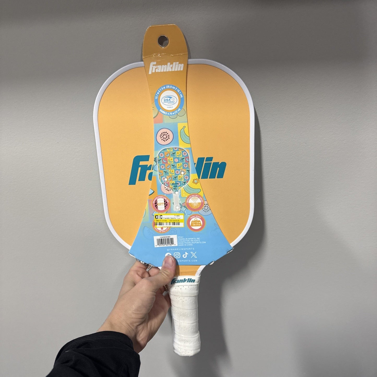 Franklin Sports Youth Paddle - Fruit Graphic: Fiberglass Racquet for Pickleball