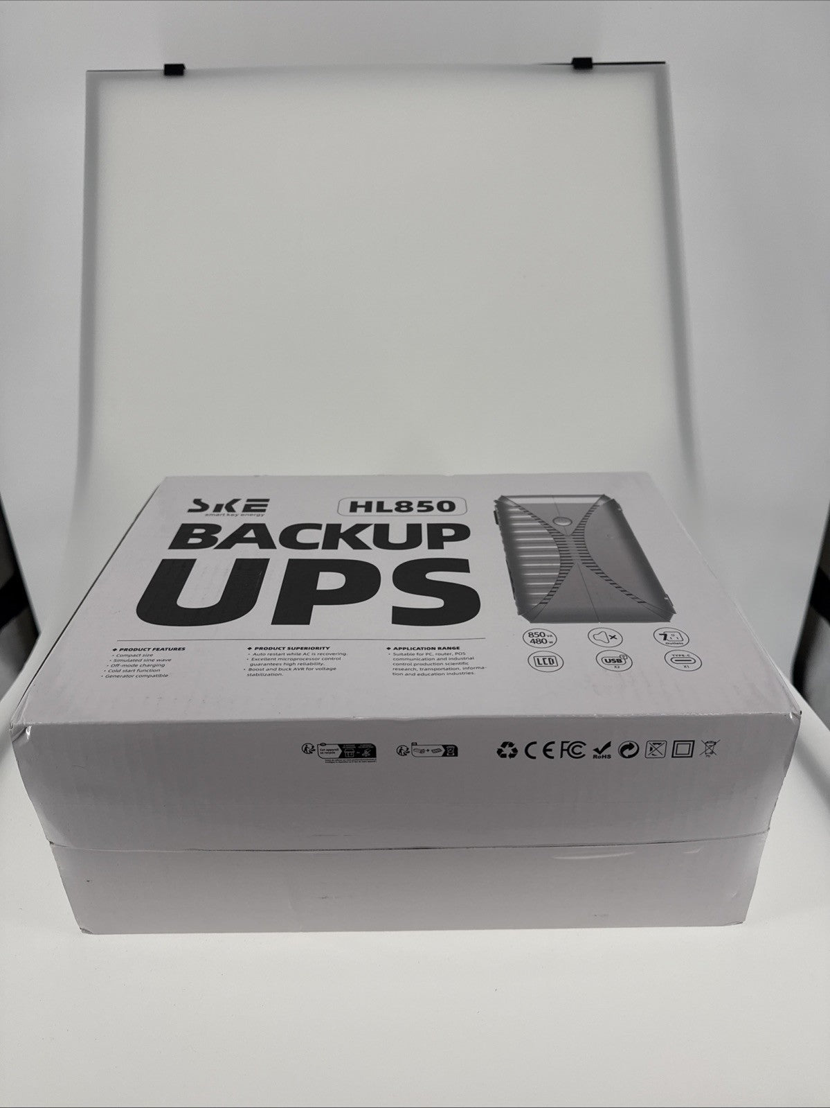 SKE UPS HL850 Battery Backup Surge Protector 850VA/480W for Computers USB
