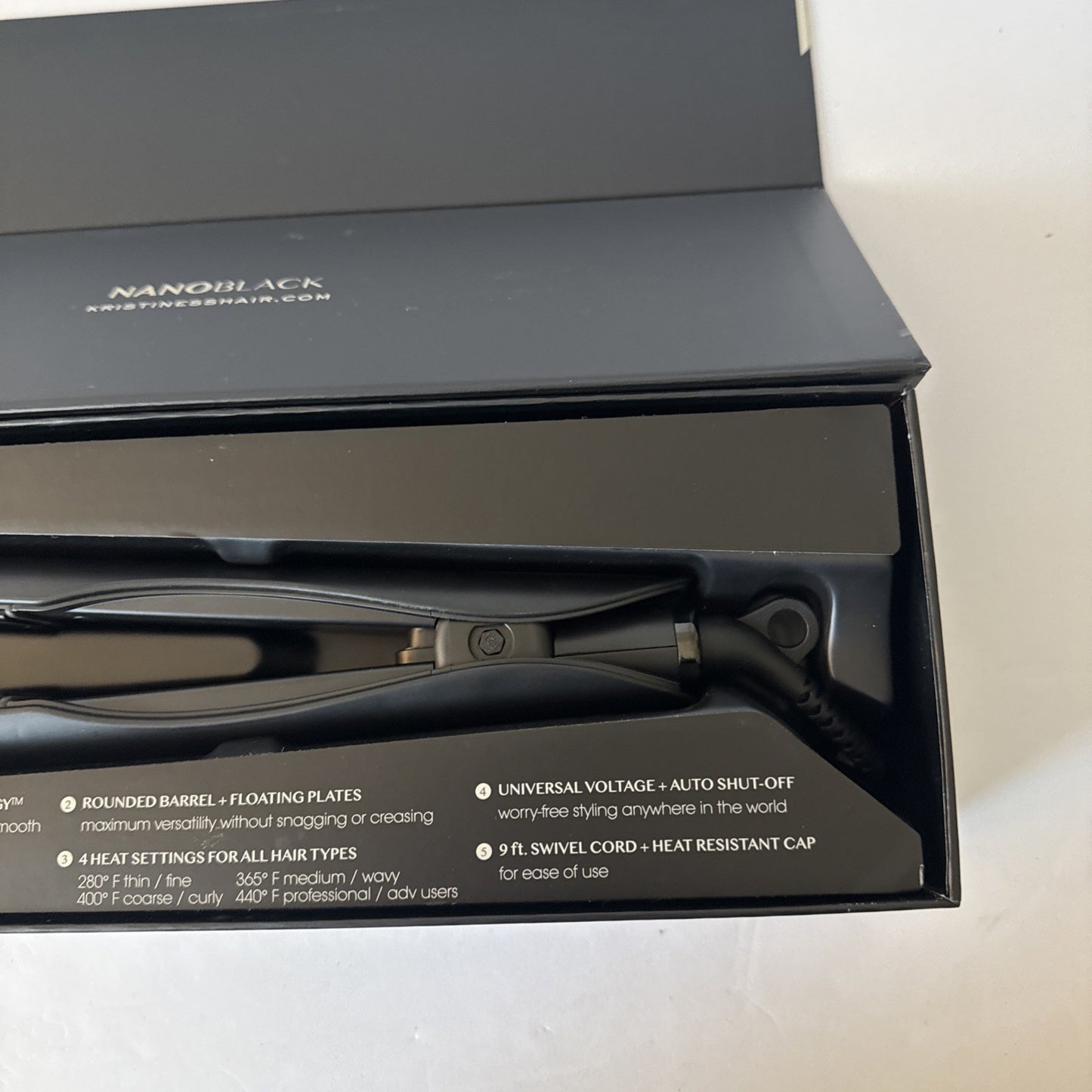 Kristin Ess Hair NANOBLACK Flat Iron 3-IN-One 1.25" inch Ceramic Plates