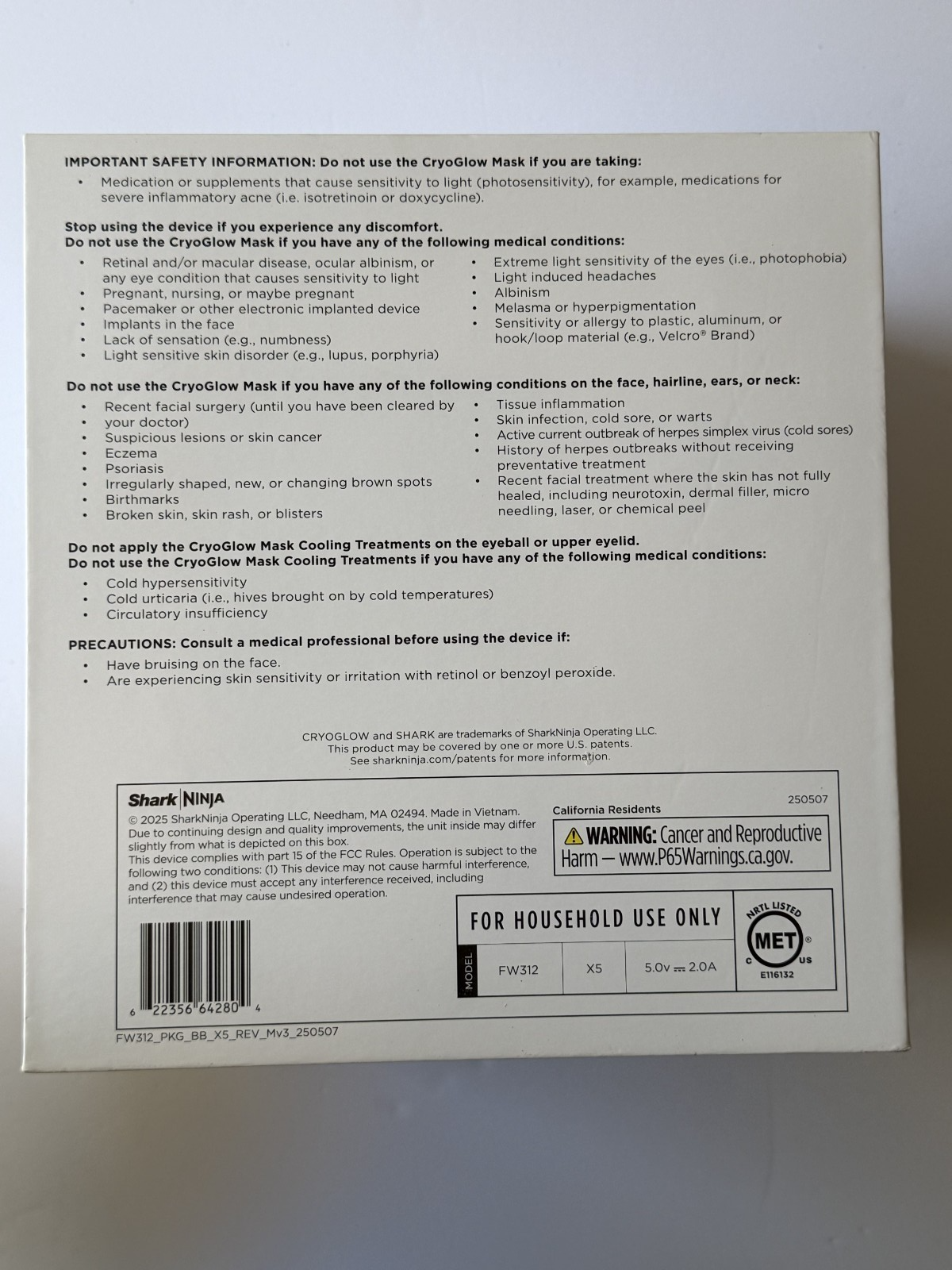 Shark CryoGlow LED Face Mask (FSA/HSA Eligible*) with Under-Eye Cooling