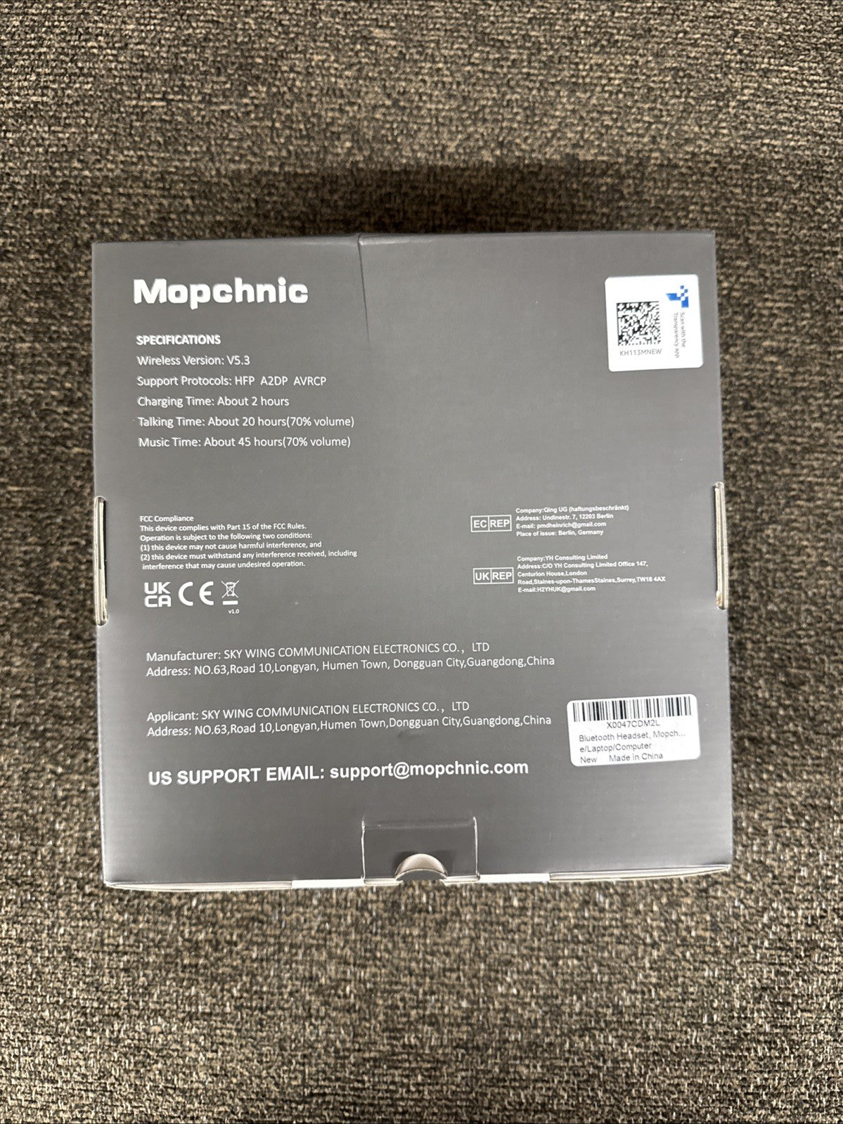 headset bluetooth wireless noise cancelling headphones.     Brand: Mopchnic