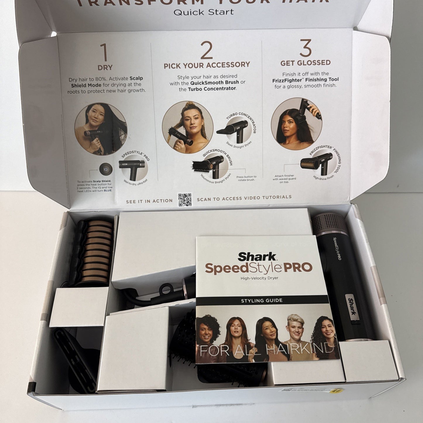 Shark SpeedStyle Pro High Velocity Hair Dryer Diffuser HD731 Open Box (NEW)