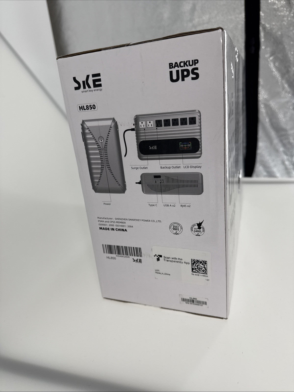 SKE UPS HL850 Battery Backup Surge Protector 850VA/480W for Computers USB