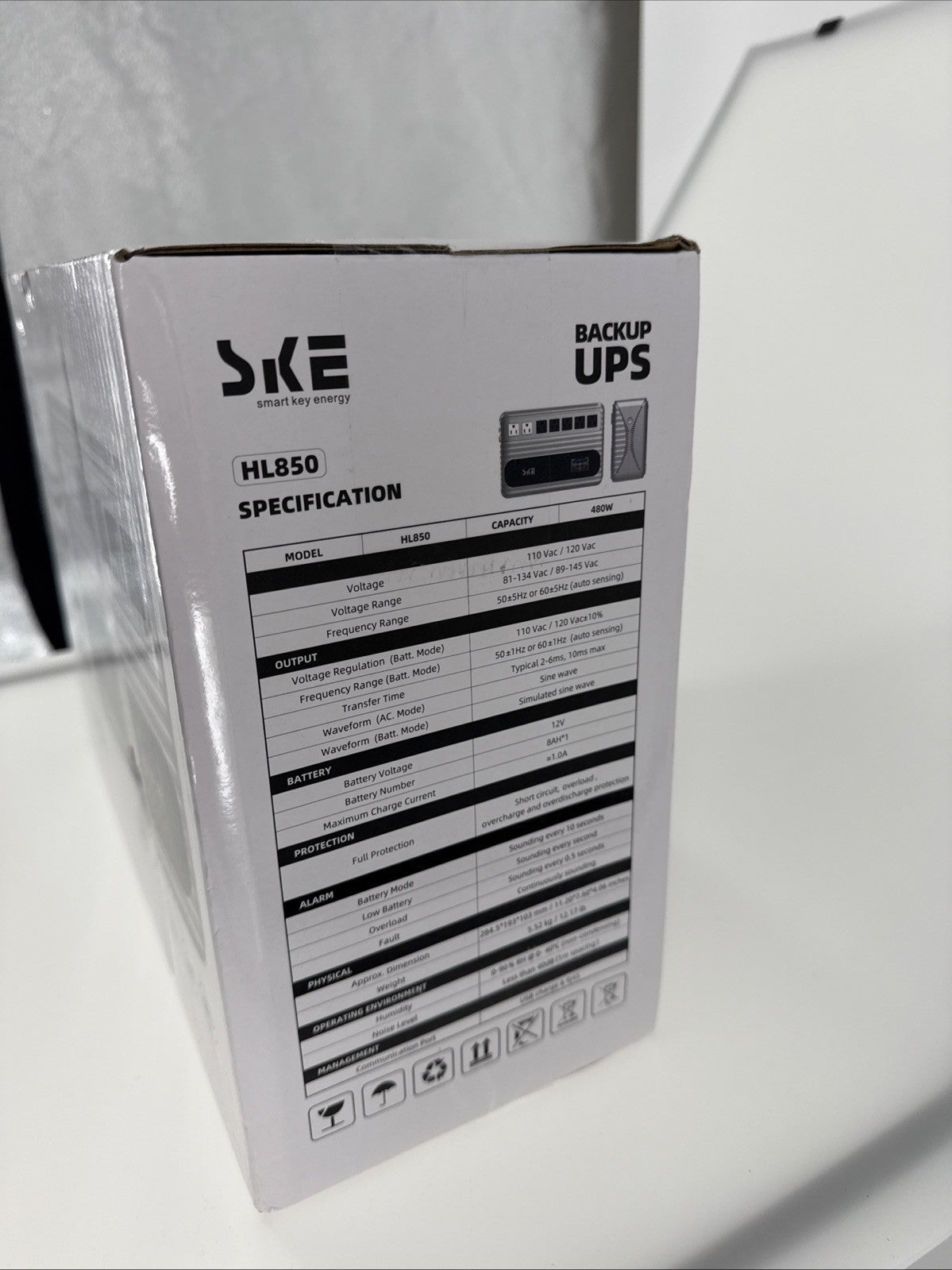 SKE UPS HL850 Battery Backup Surge Protector 850VA/480W for Computers USB