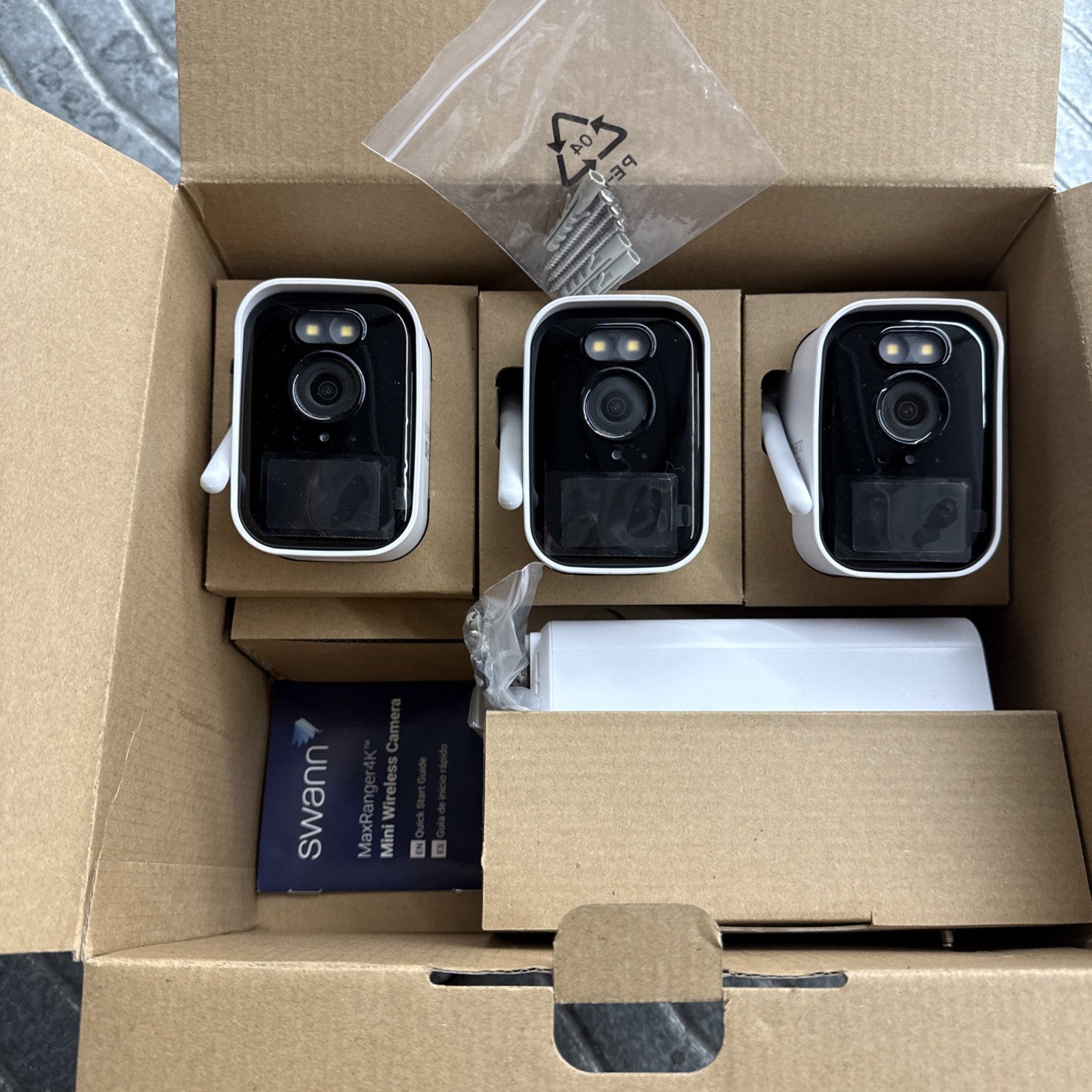 Swann MaxRanger Mini 4K Wireless Security System, 3-Pack