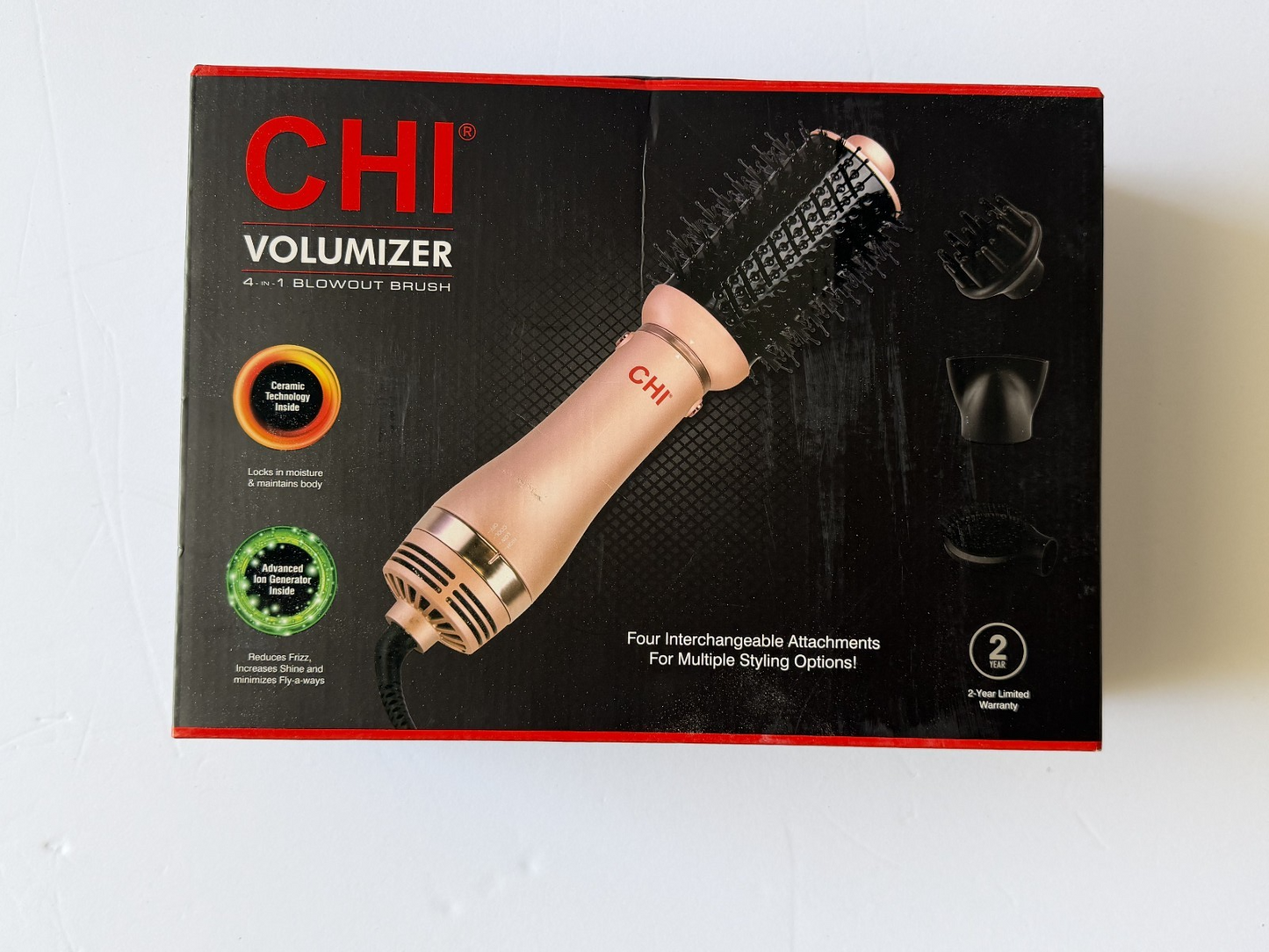 CHI Volumizer 4-in-1 Blowout Brush | Ceramic and Ion Technology in Black