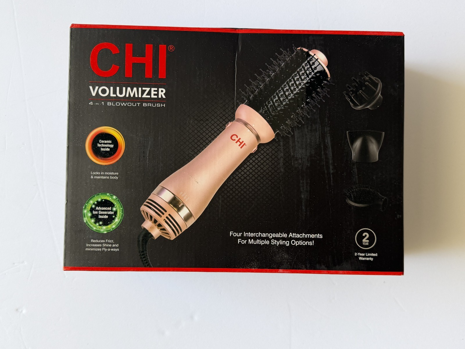 CHI Volumizer 4-in-1 Blowout Brush | Ceramic and Ion Technology in Black