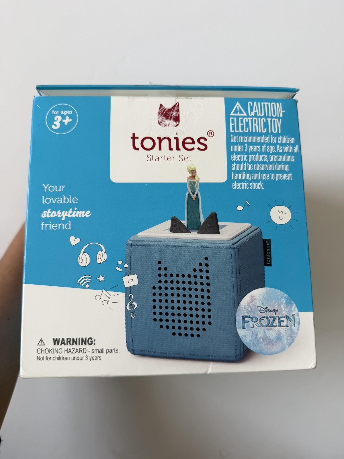 Tonies Original Tonie Box Frozen Sky Blue With Charging Station- Without Elsa