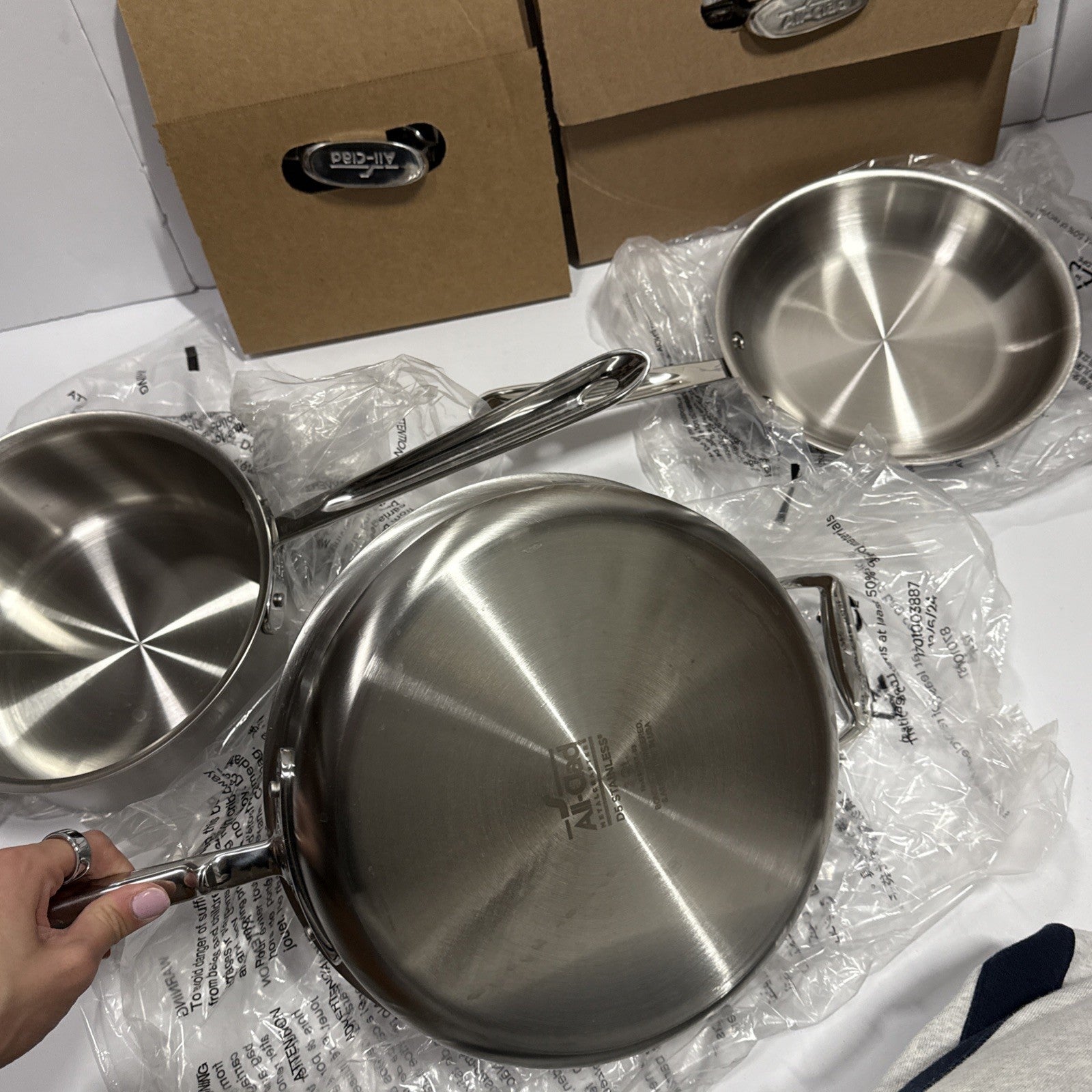 All Clad D5 Stainless Steel 10 Piece Cookware Set Induction Compatible