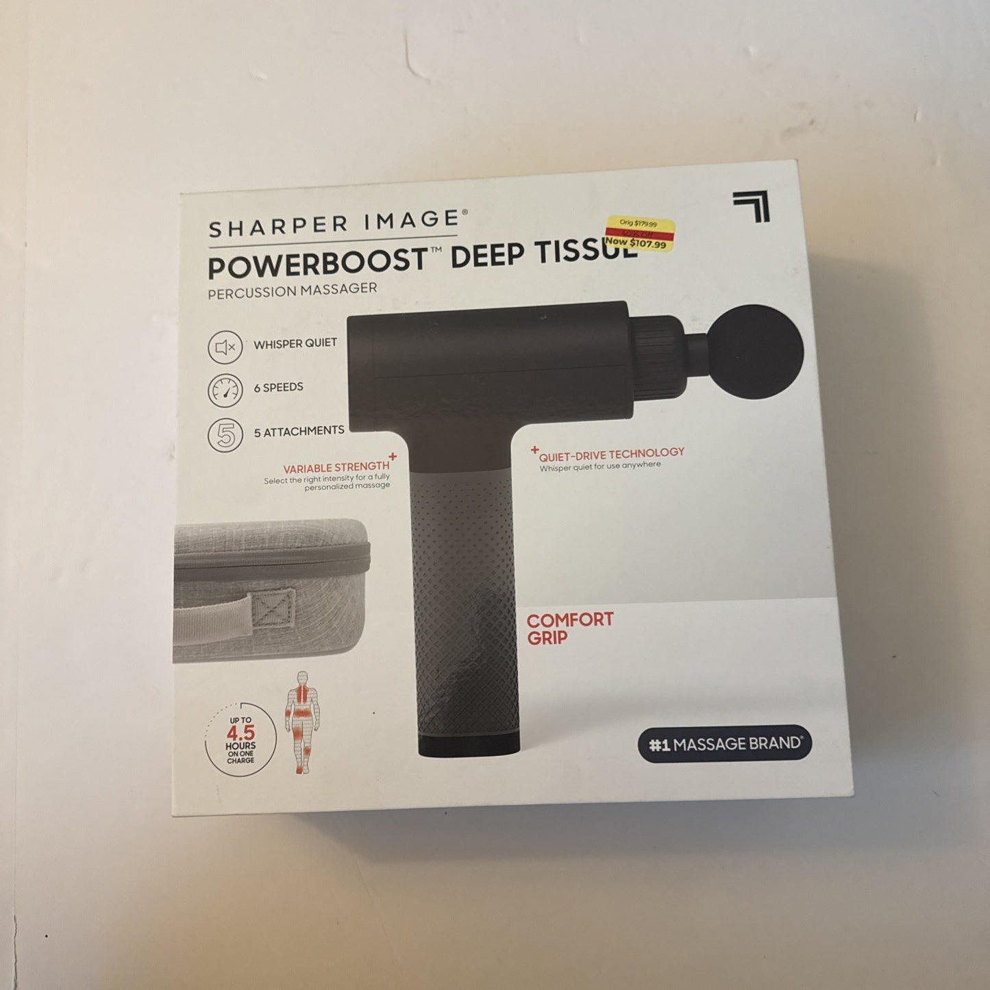 Sharper Image Powerboost Deep Tissue Percussion Massager - Black