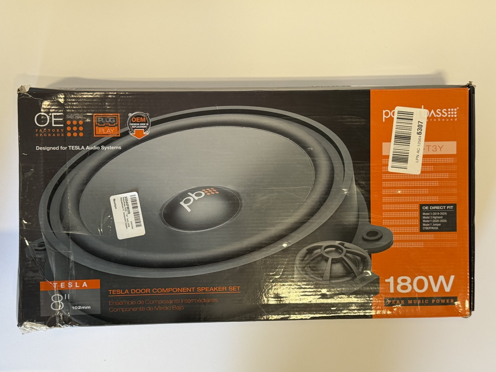 PowerBass OE8C-T3Y Replacement OEM 8" Component System 180W - 2PCS
