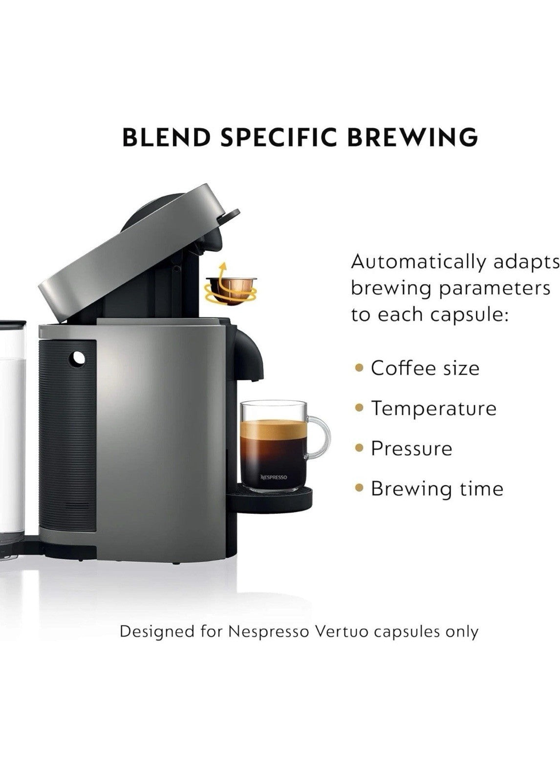 Nespresso Vertuo Plus & Aeroccino3 ENV155TAE  w/ Milk Frother DeLonghi Grey New