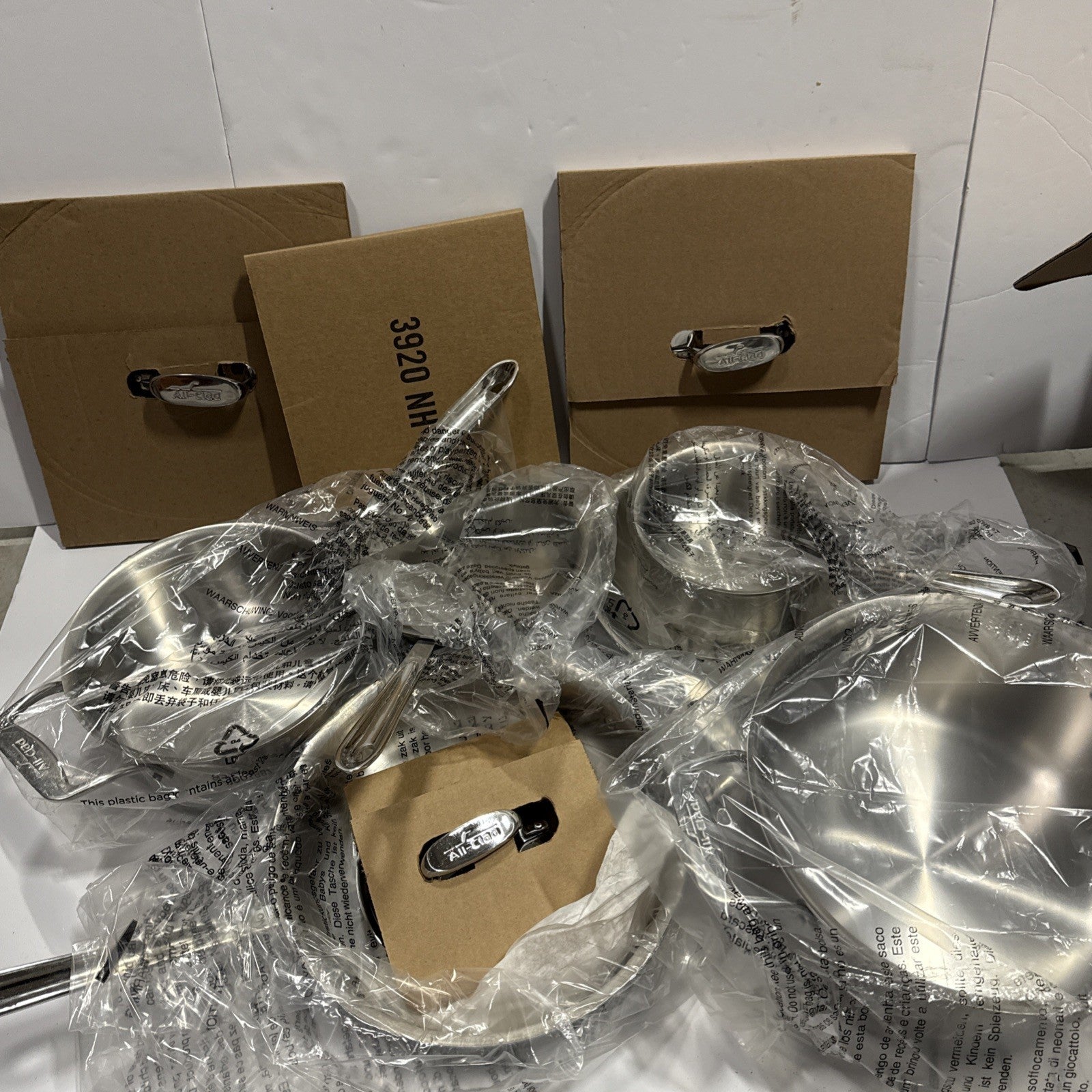 All Clad D5 Stainless Steel 10 Piece Cookware Set Induction Compatible