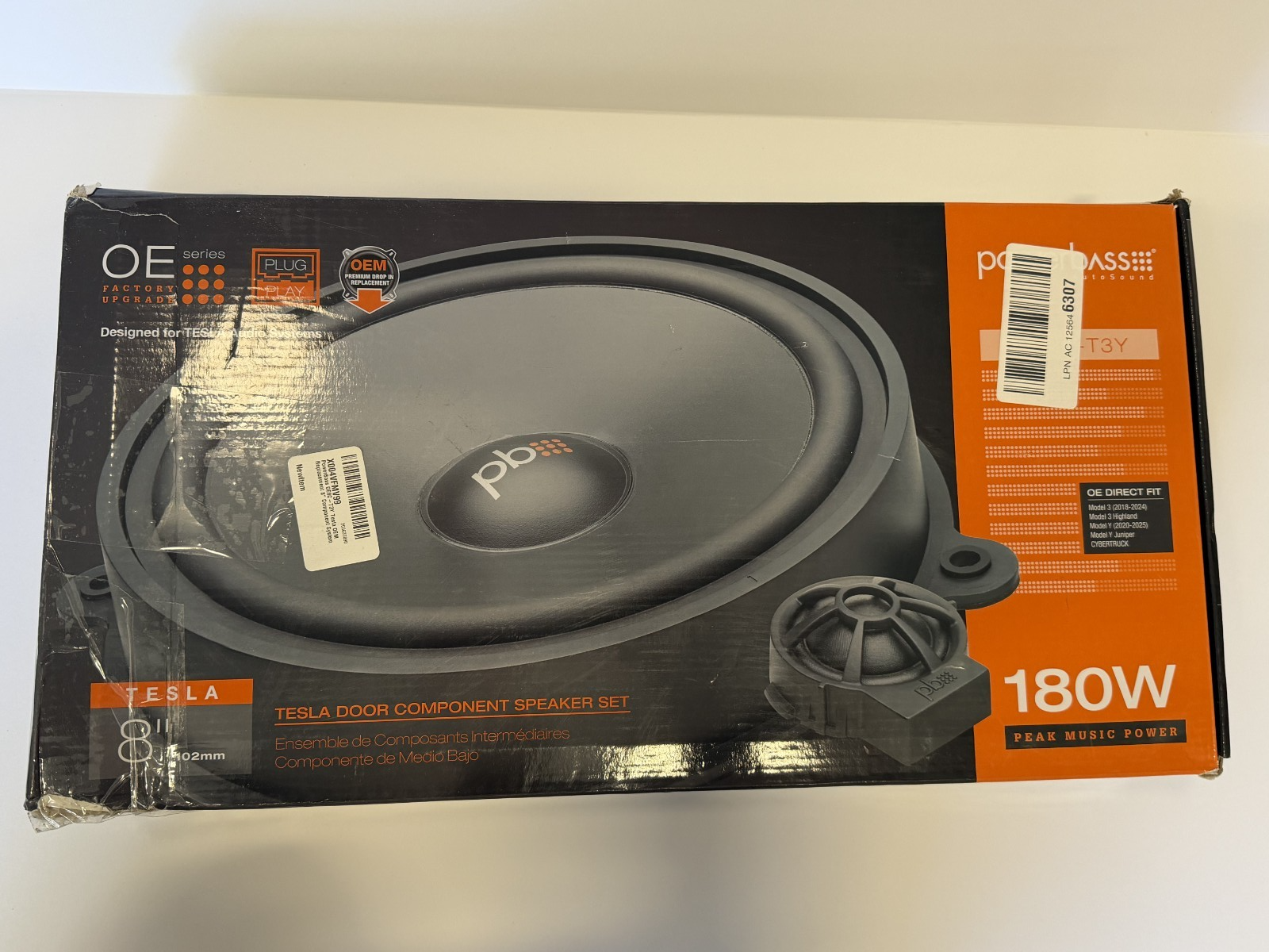 PowerBass OE8C-T3Y Replacement OEM 8" Component System 180W - 2PCS
