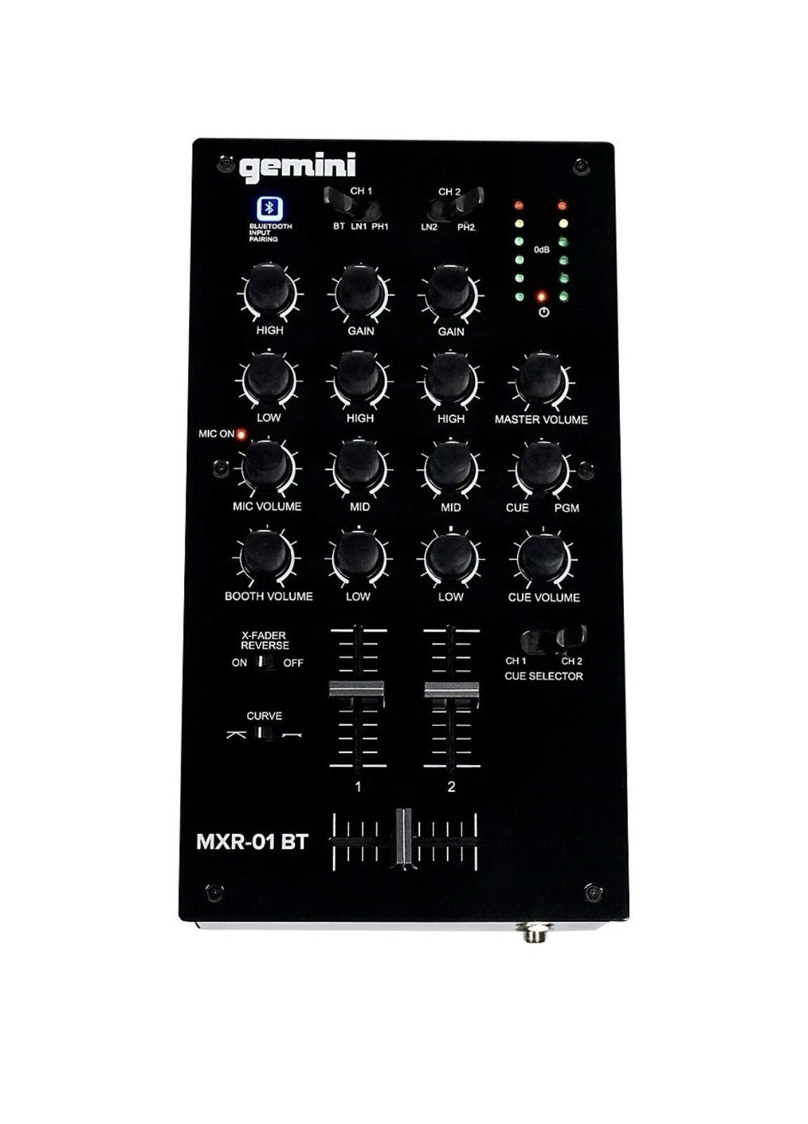 Gemini MXR-01BT 2 Channel Professional DJ Mixer With Bluetooth Input