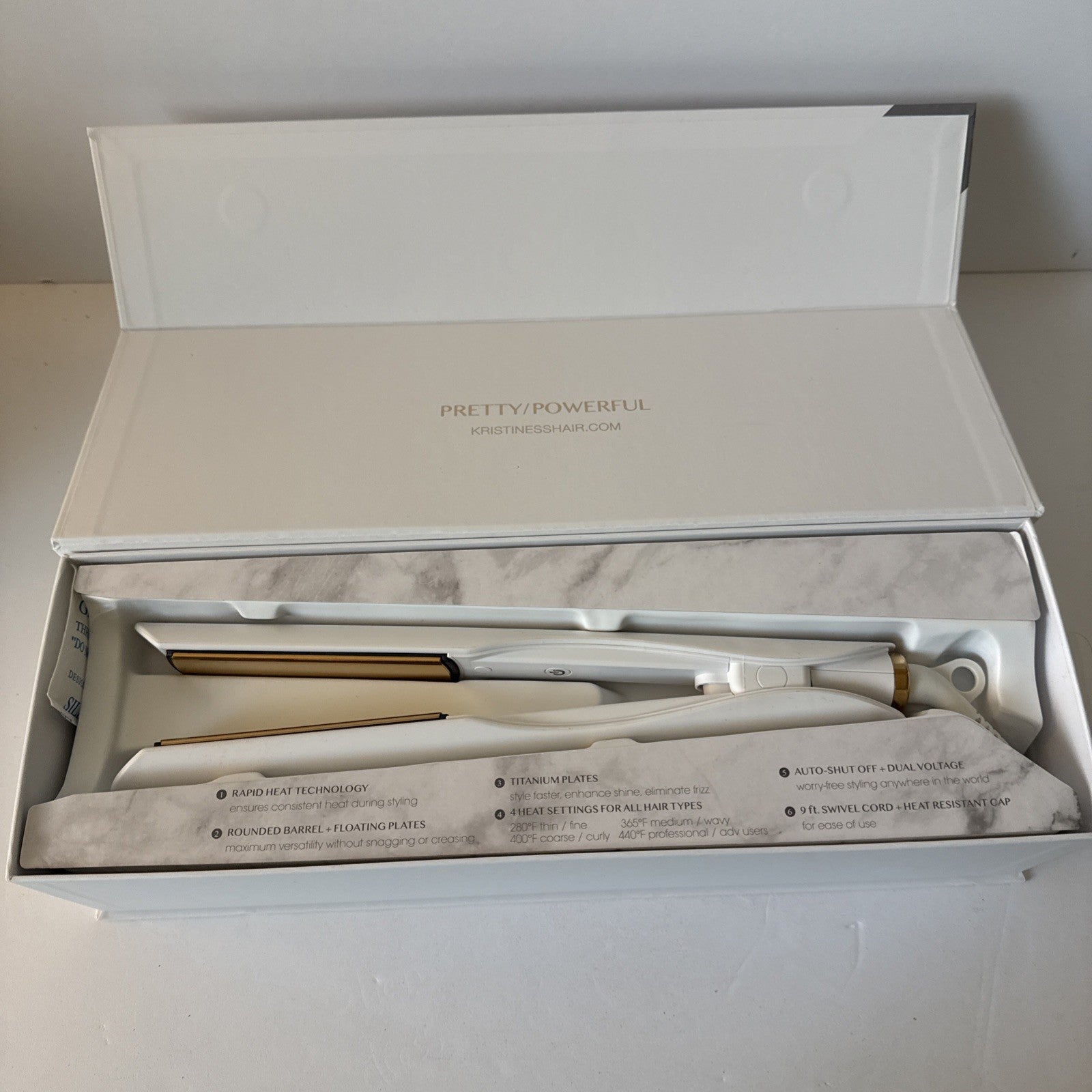 Kristin Ess Titanium Flat Iron Hair Straightener and Curler - Dual Voltage