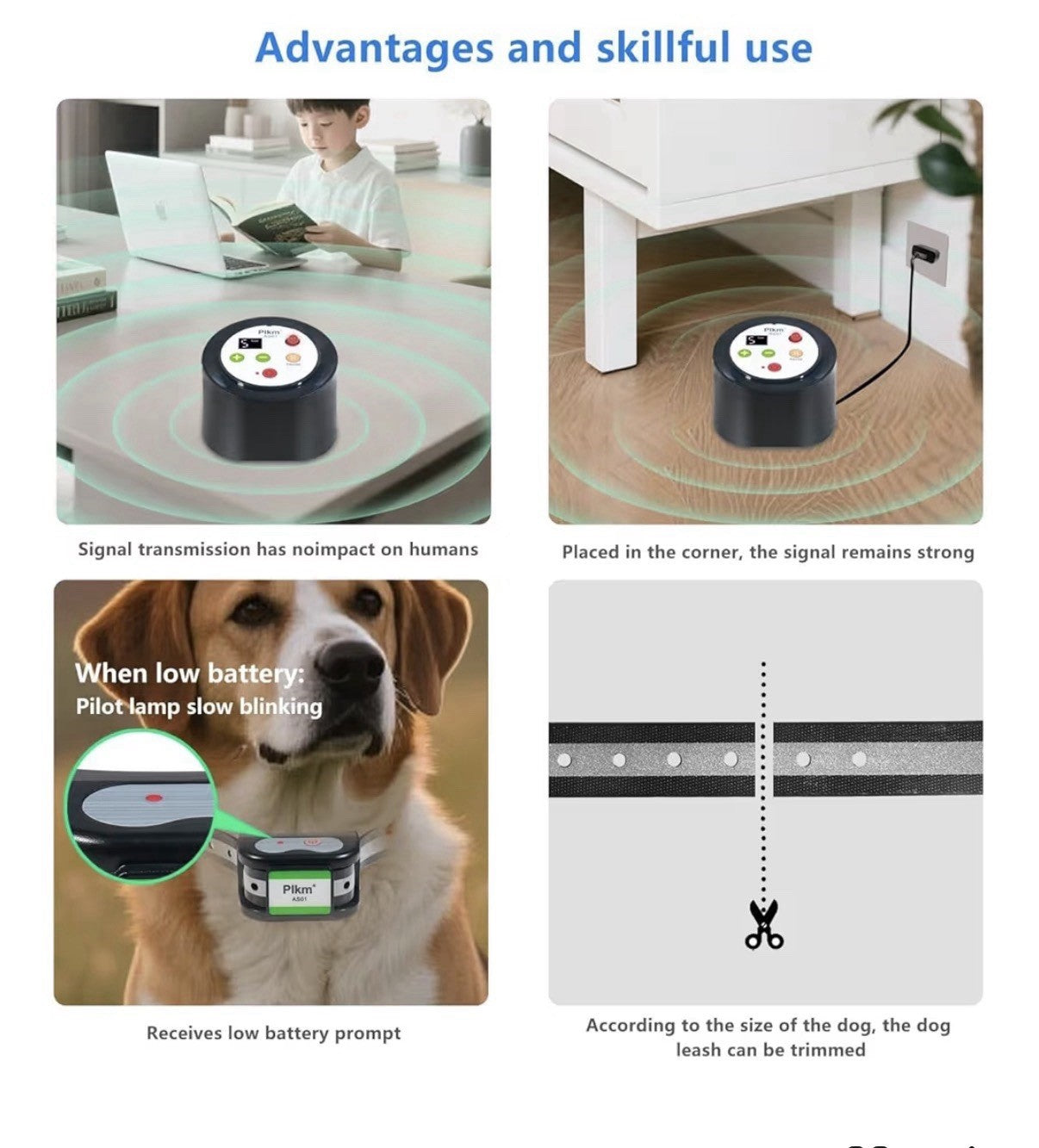 Plkm Wireless Dog Fence 2026 Newest Intelligent Pet Electric Containment System,