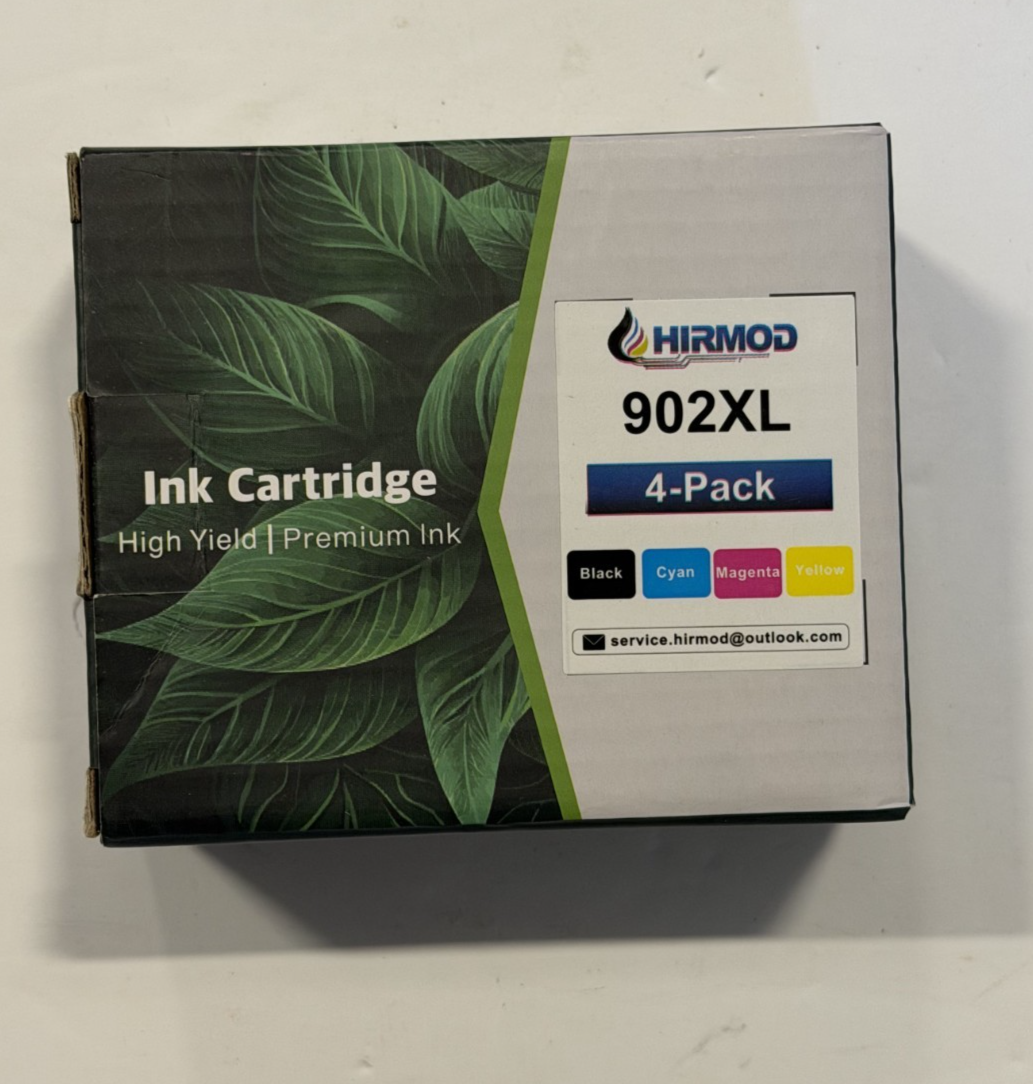 Hirmod 902XL Compatible Ink Cartridges For HP Black Cyan Magenta Yellow 4 Pack