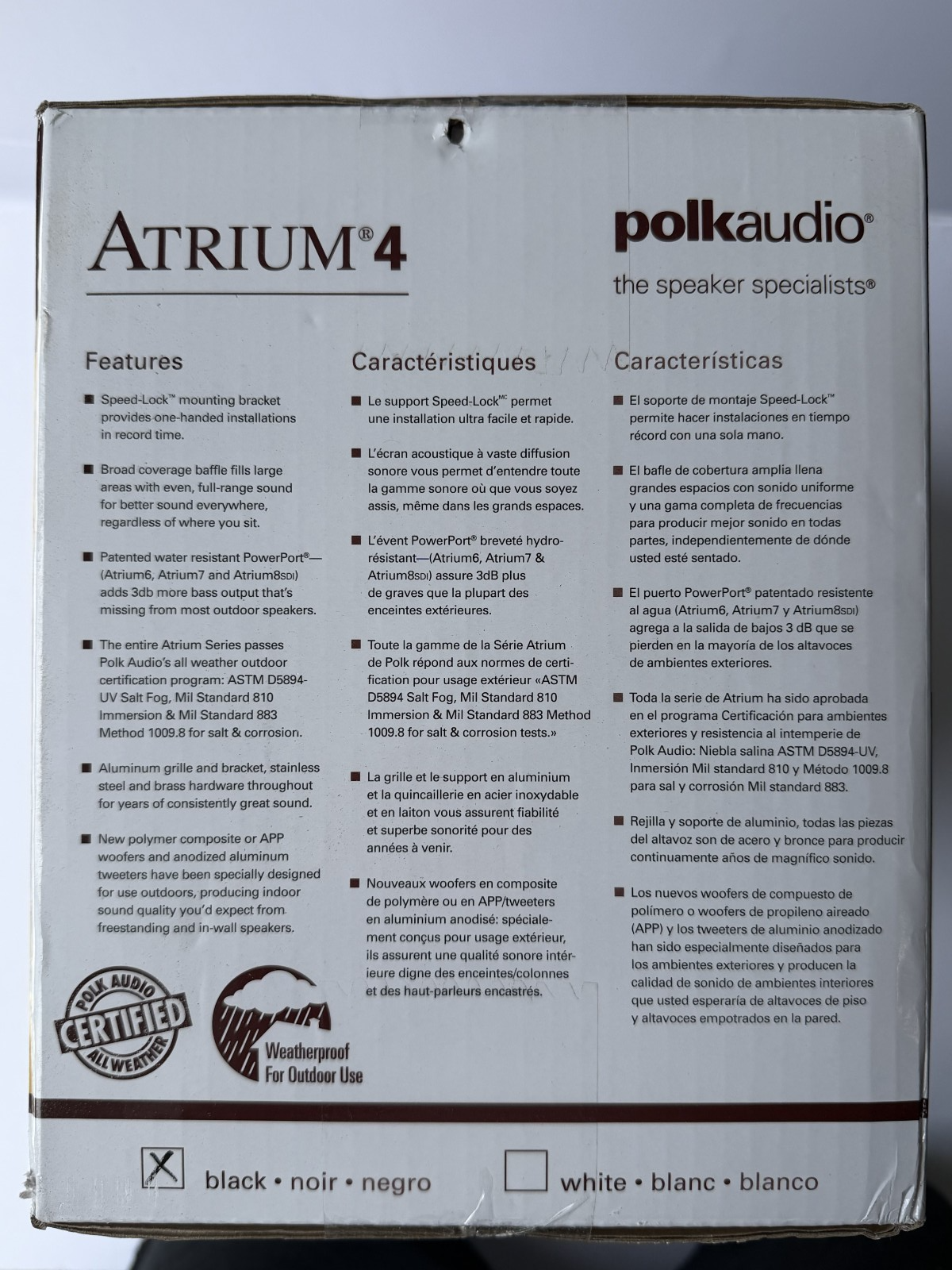 Polk Audio Atrium45 Indoor Outdoor Speakers - Pair of 2 with Mounting Brackets