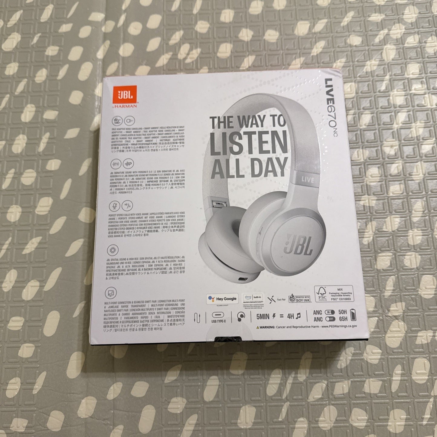 JBL - Live 670NC Wireless On-Ear Headphones with True Adaptive Noise Cancelli...