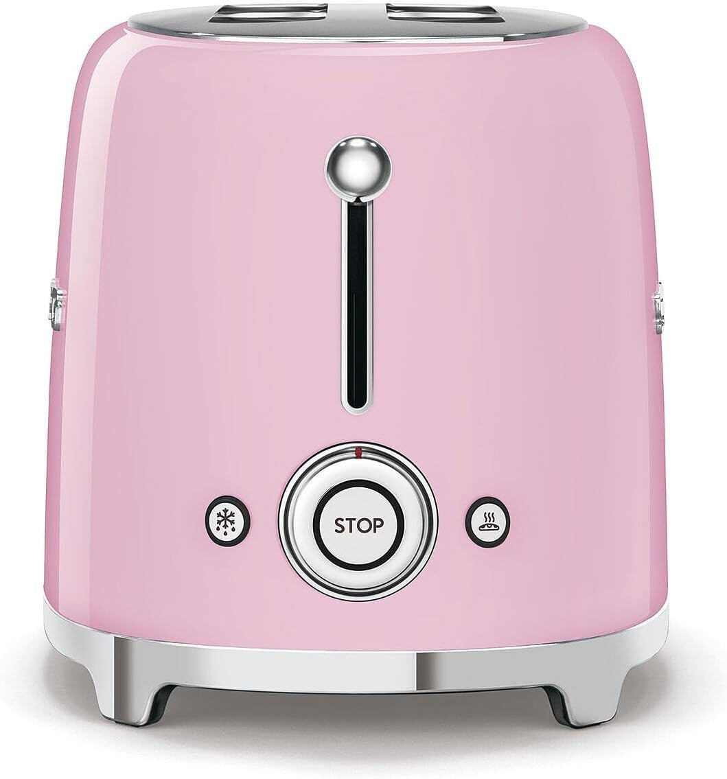 SMEG - TSF02 4-Slice Long Wide-Slot Toaster - PINK (open box)