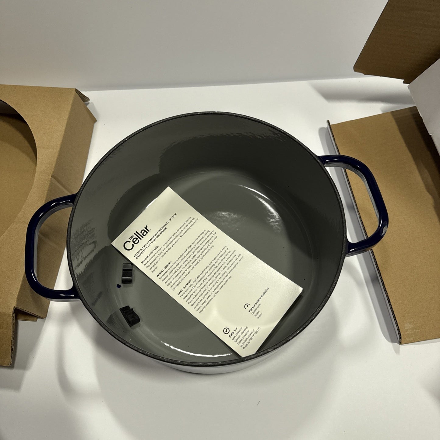 Enameled Cast Iron 6-Qt. Dutch Oven Navy See Notes