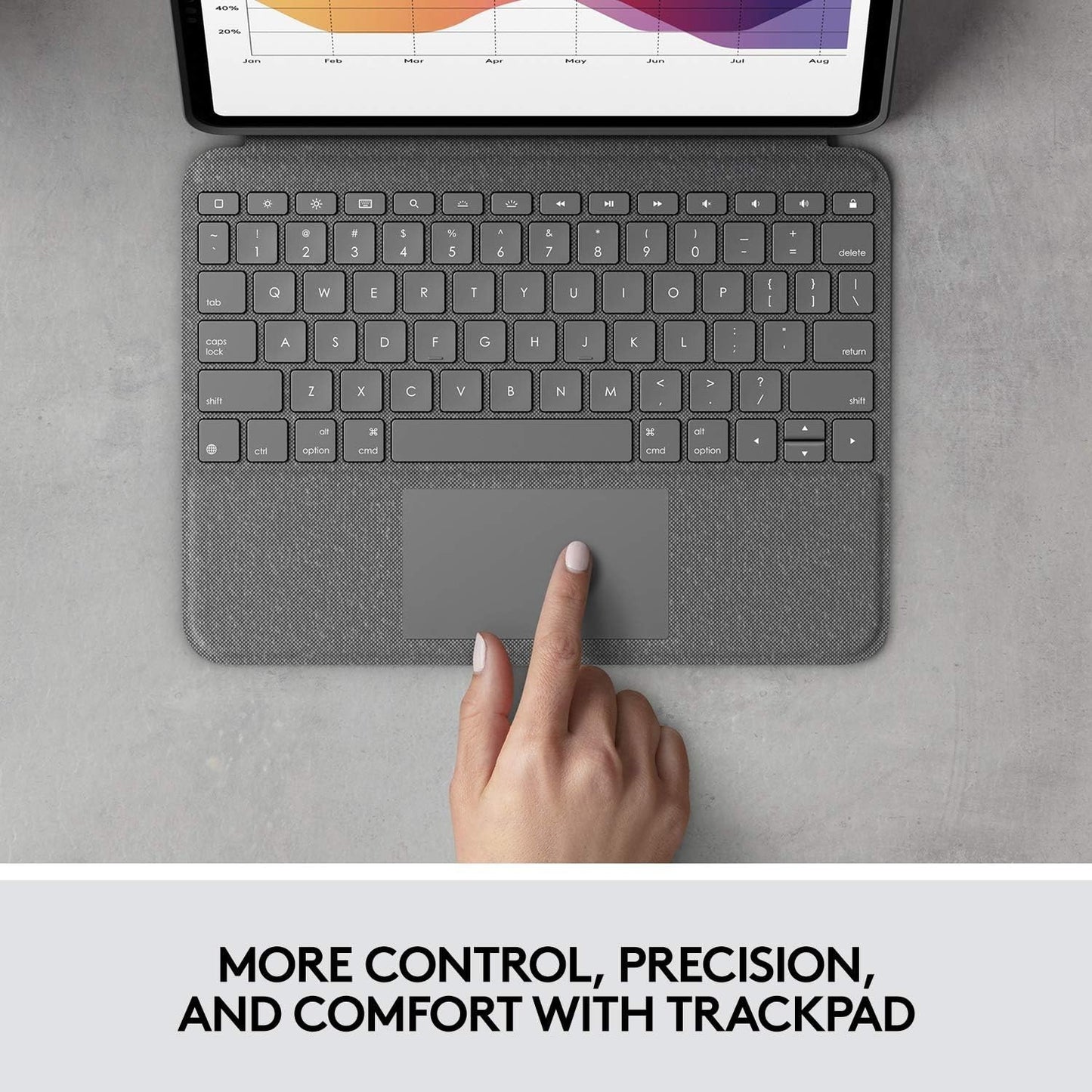 Logitech Folio Touch Keyboard Case For Apple iPad Air 4th 5th Gen 4 5 Graphite