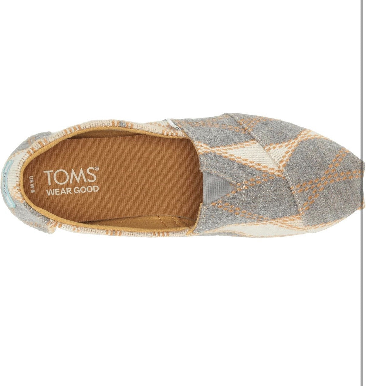 TOMS Classics Women's Alpargata Shoes Shadow Argyle Knit Size 6 Women
