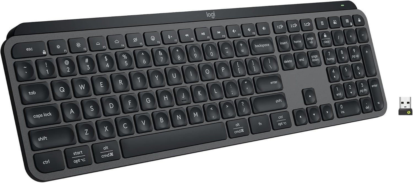 Logitech MX S Keys Full Size Keyboard for PC and Mac -BLACK