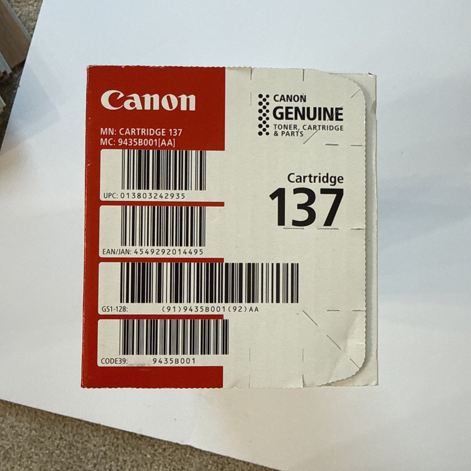 Canon Genuine 137 Replacement Toner Cartridge - Black (4/22)
