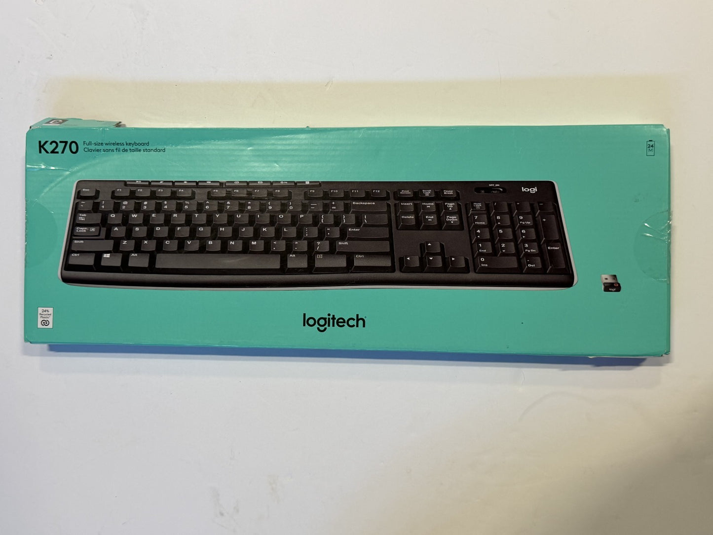 Logitech K270 Full-size Wireless Keyboard PC Includes Unifying Receiver NEW