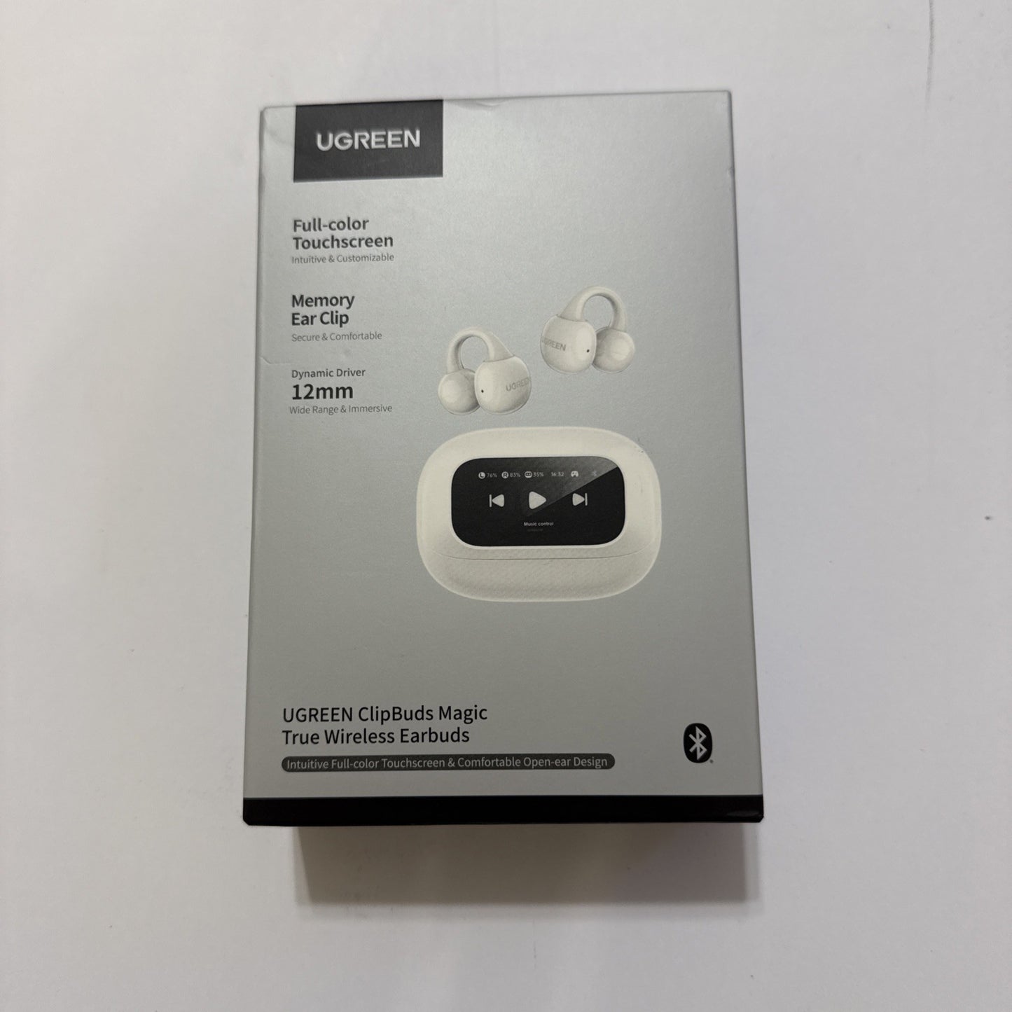 UGREEN ClipBuds Magic LCD Screen Bluetooth Earphones WS208 White SEALED
