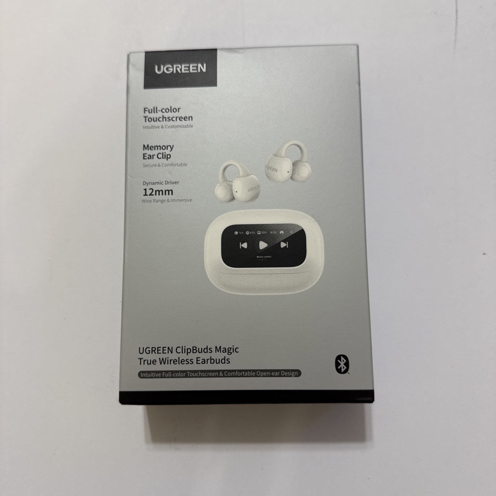 UGREEN ClipBuds Magic LCD Screen Bluetooth Earphones WS208 White SEALED
