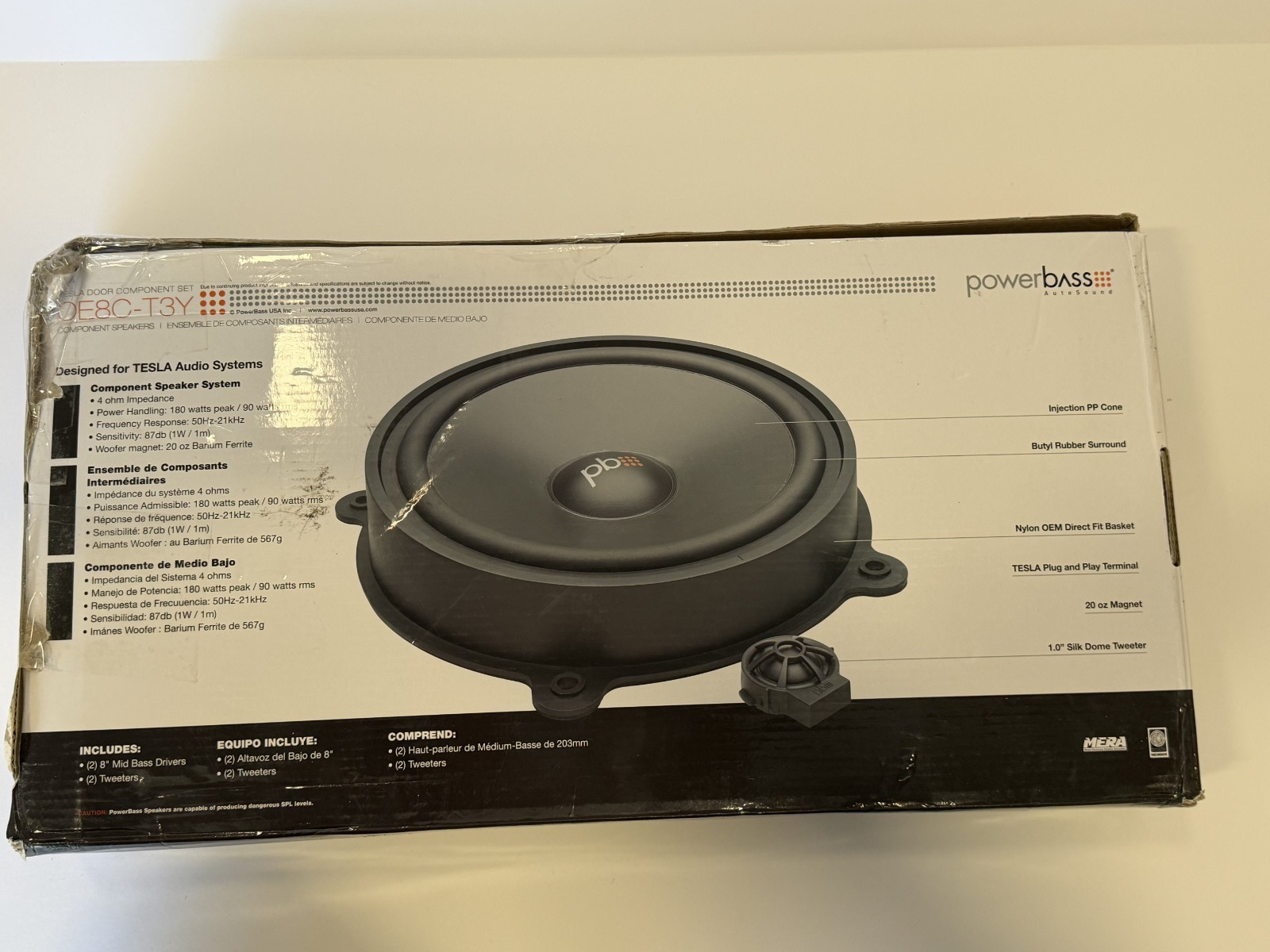 PowerBass OE8C-T3Y Replacement OEM 8" Component System 180W - 2PCS