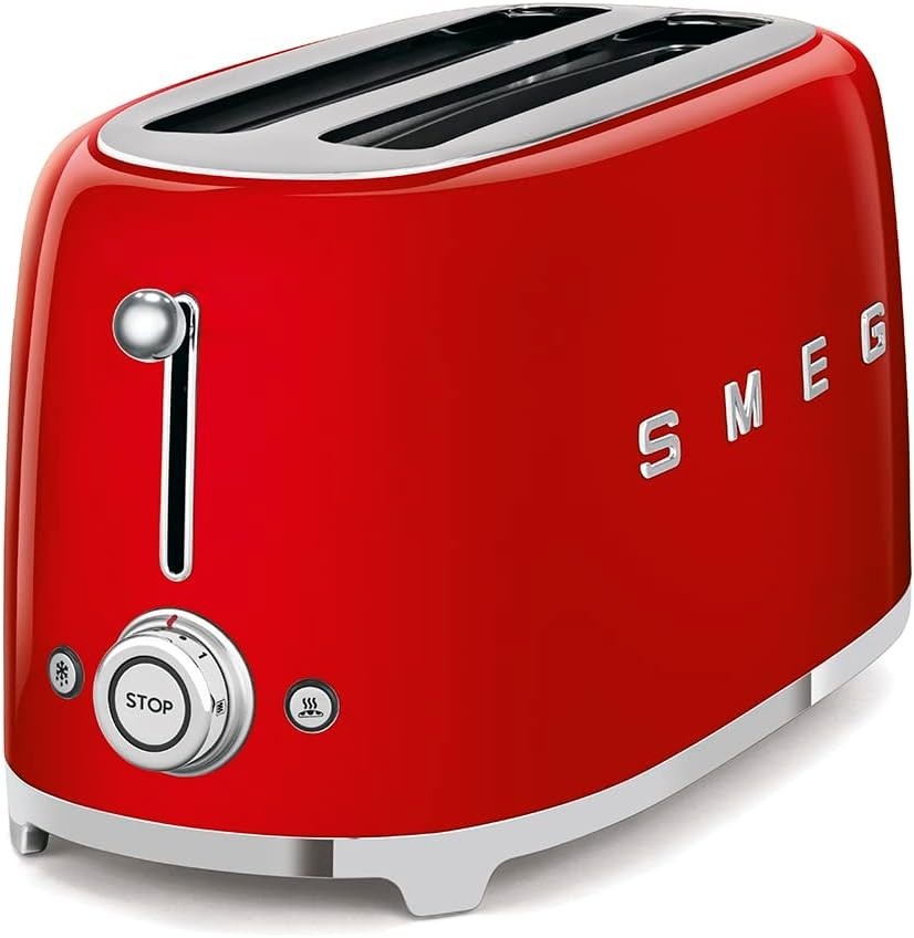 SMEG - TSF02 4-Slice Long Wide-Slot Toaster - RED (open box)