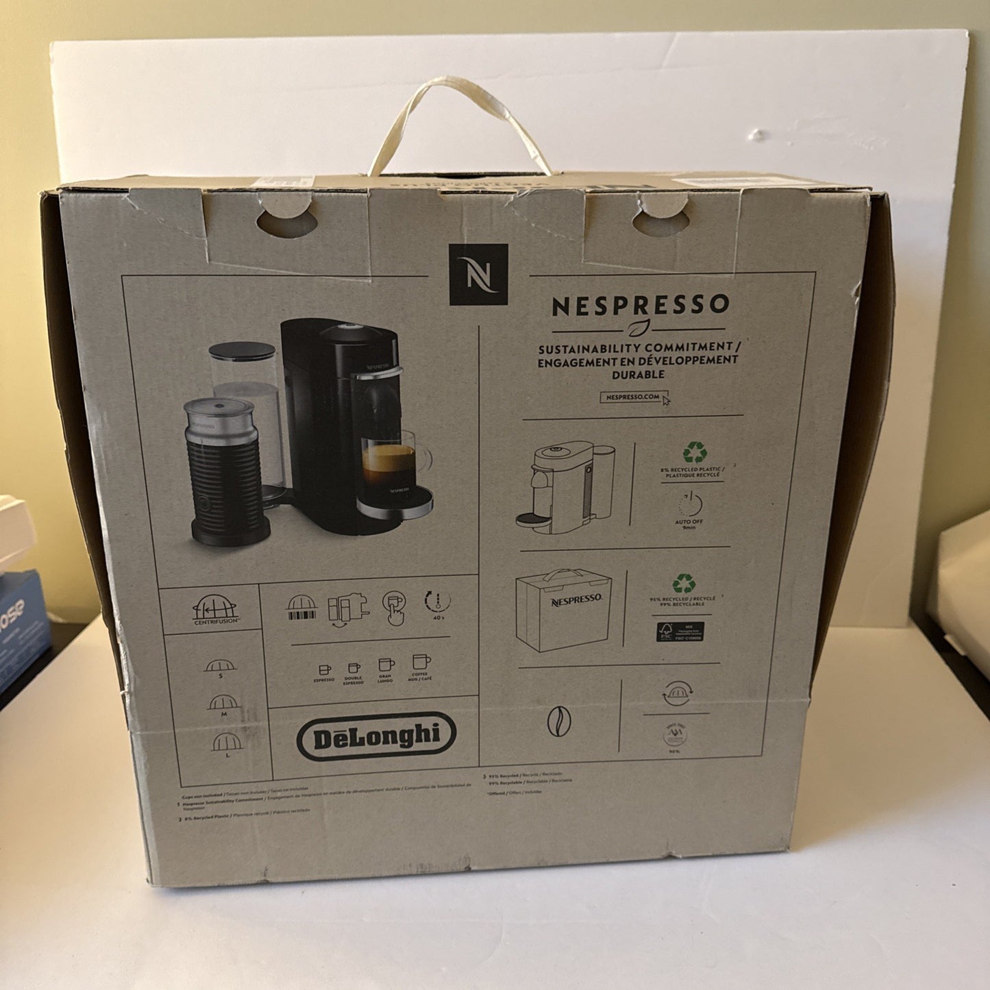 Nespresso Vertuo Plus & Aeroccino3 ENV155TAE  w/ Milk Frother DeLonghi Grey New