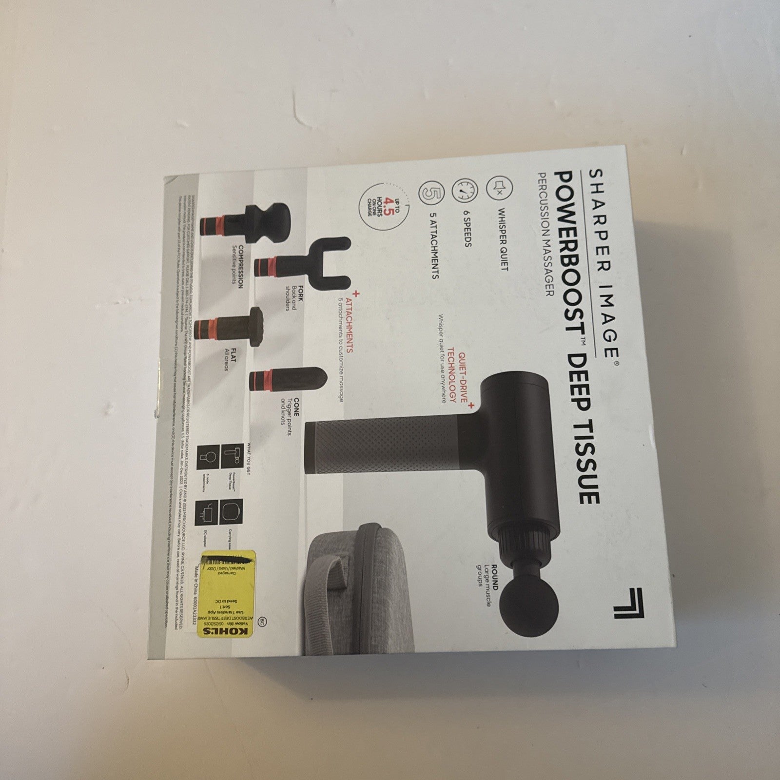 Sharper Image Powerboost Deep Tissue Percussion Massager - Black