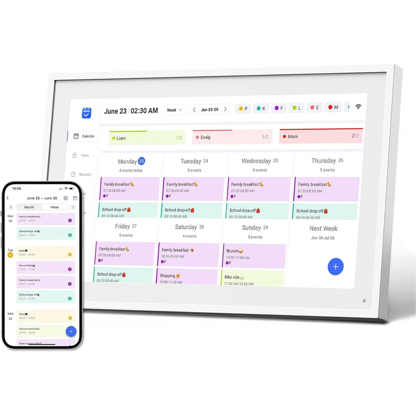 Digital Calendar, 10.1 Inch Smart Electronic Desk Calendar & Chore Chart, Touch