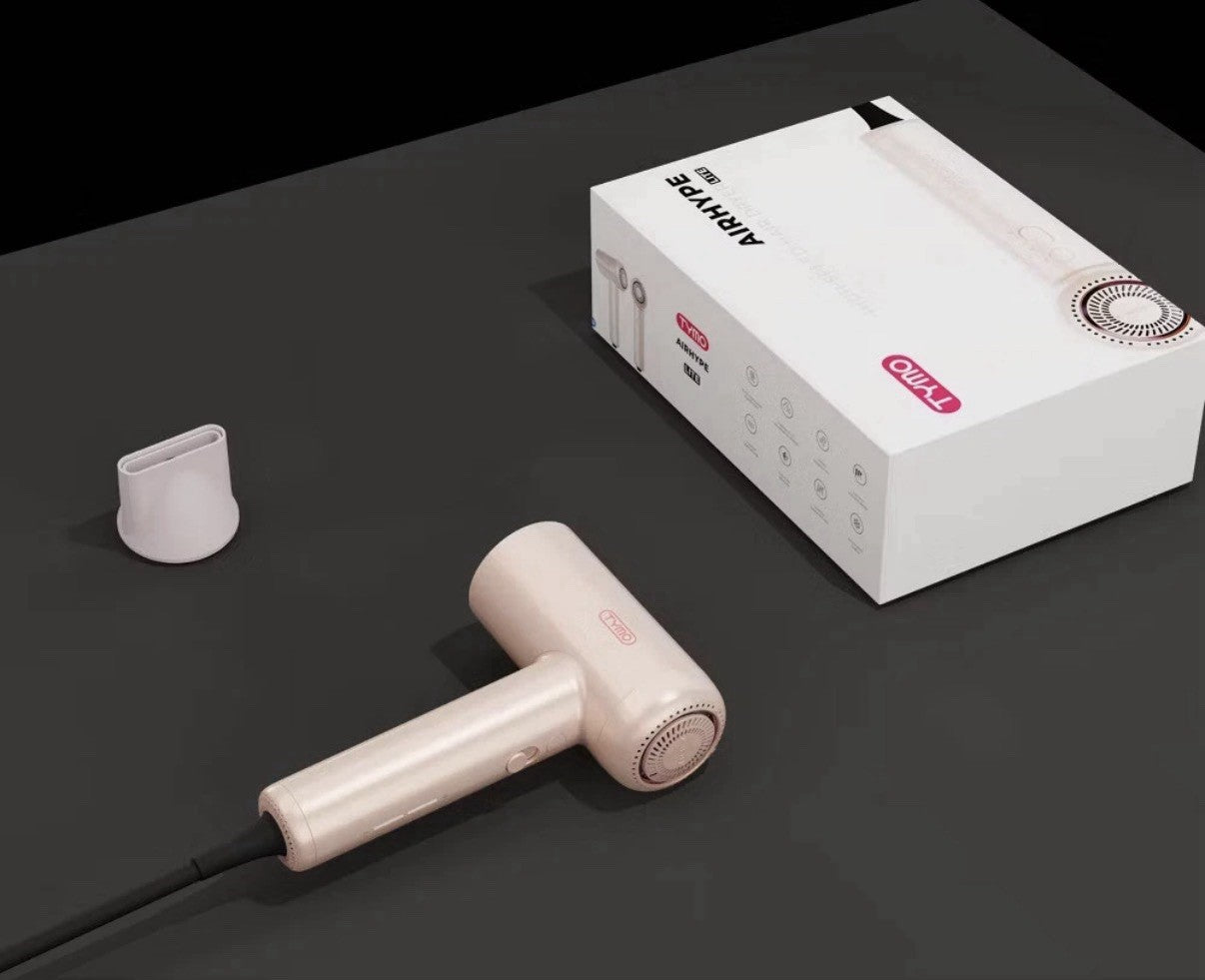 TYMO Airhype Lite High Speed Hair Dryer + Nozzle - Champagne Pink