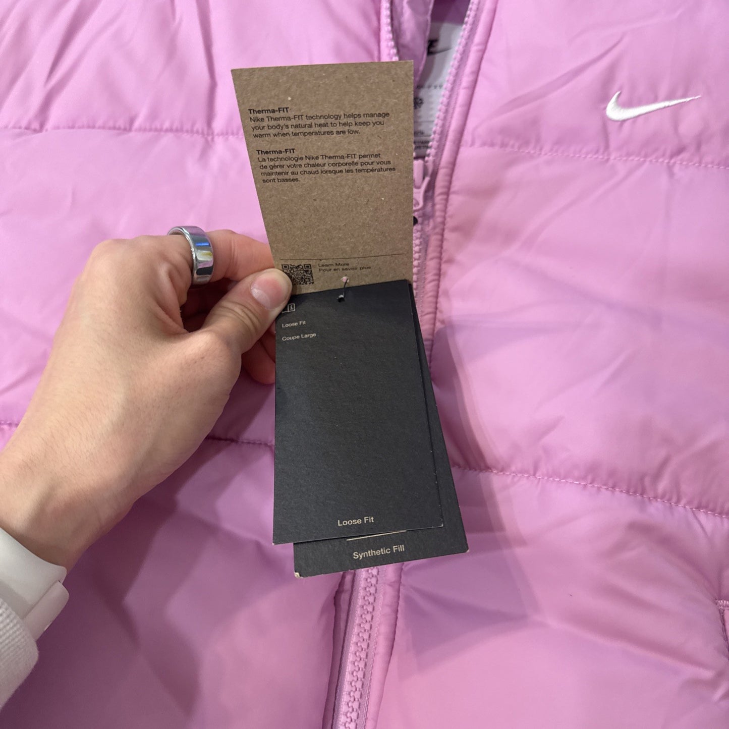 Nike Sportswear Classic Puffer Womens XS Therma-FIT Hooded Jacket FZ5899 Crop