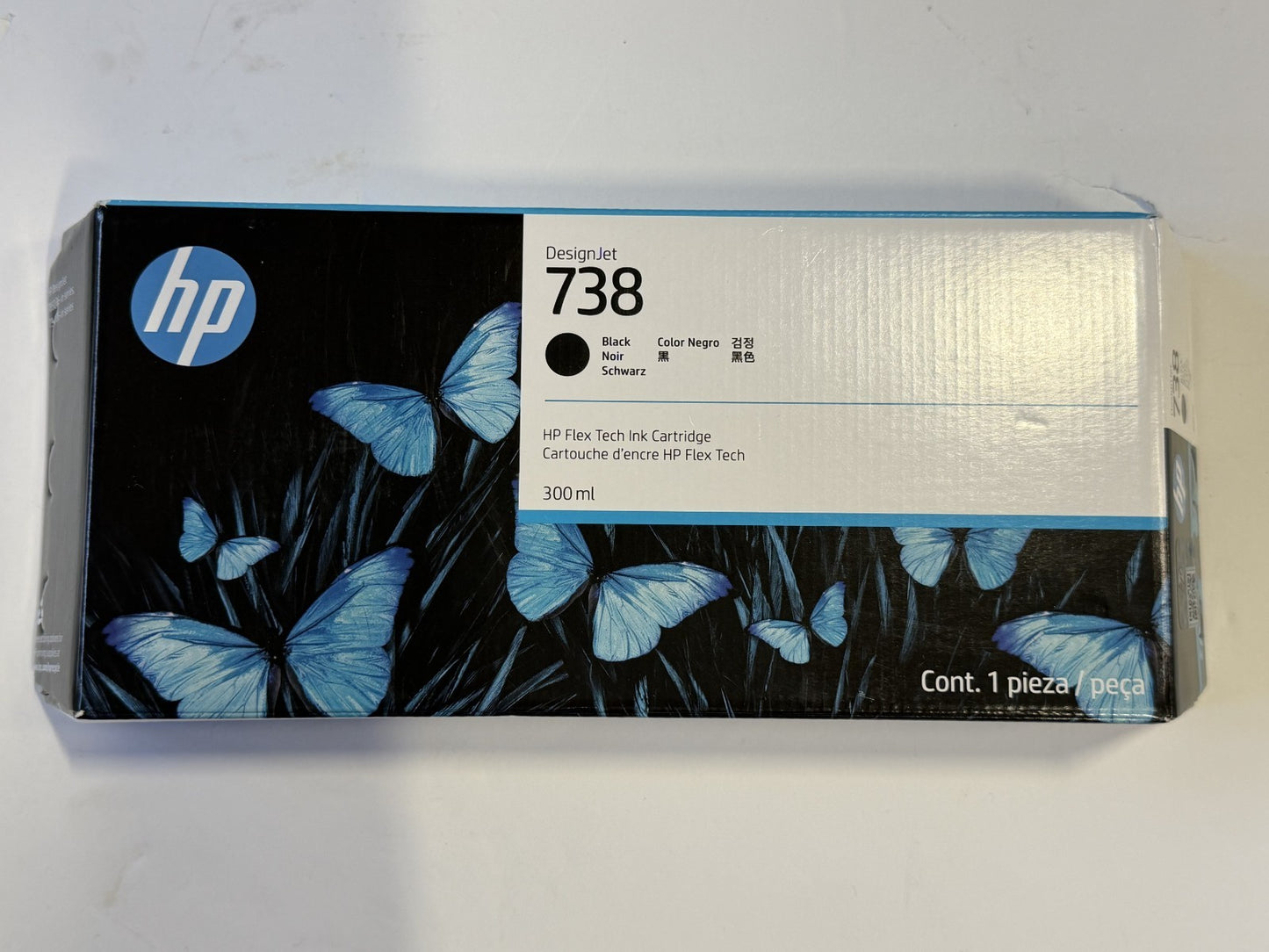 HP 738 300-ml Cyan DesignJet Ink Cartridge, 676M6A