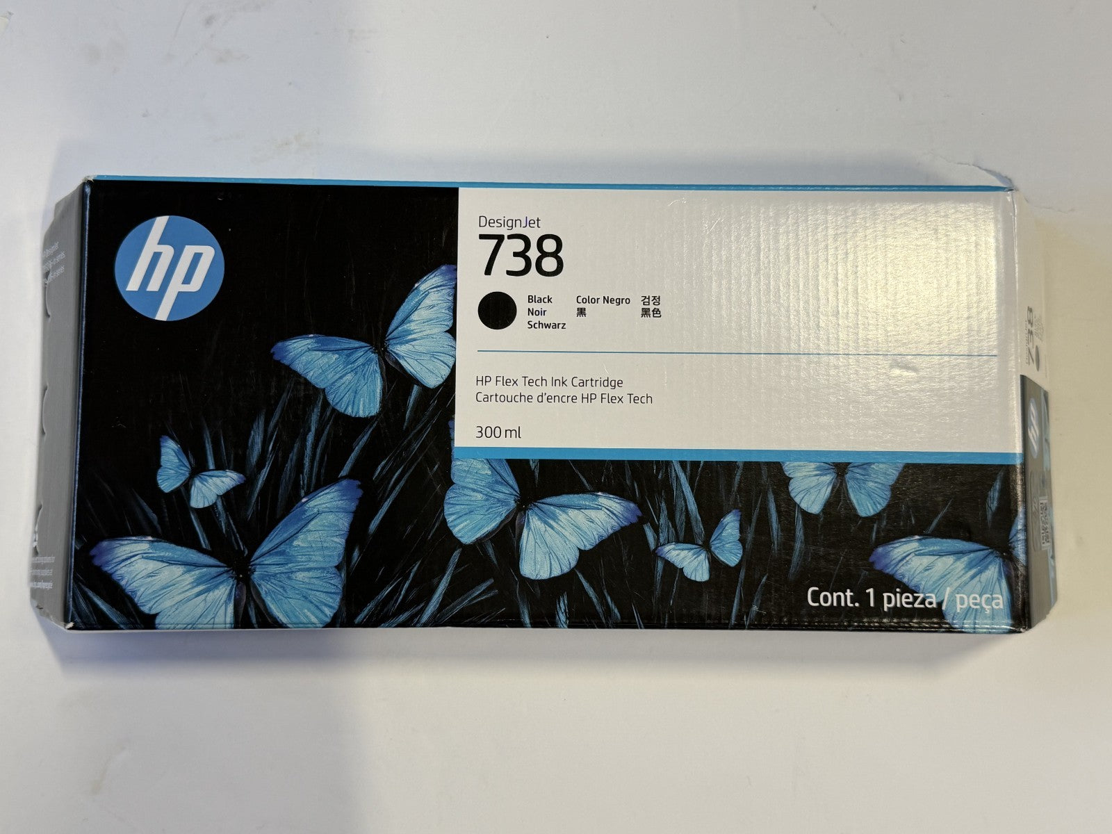 HP 738 300-ml Cyan DesignJet Ink Cartridge, 676M6A