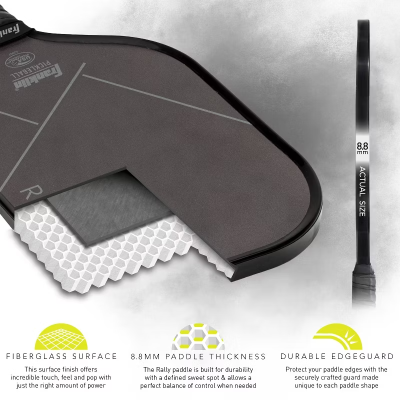 Franklin Sports Adults Pickleball Paddle USA Approved Charcoal PP Racquets