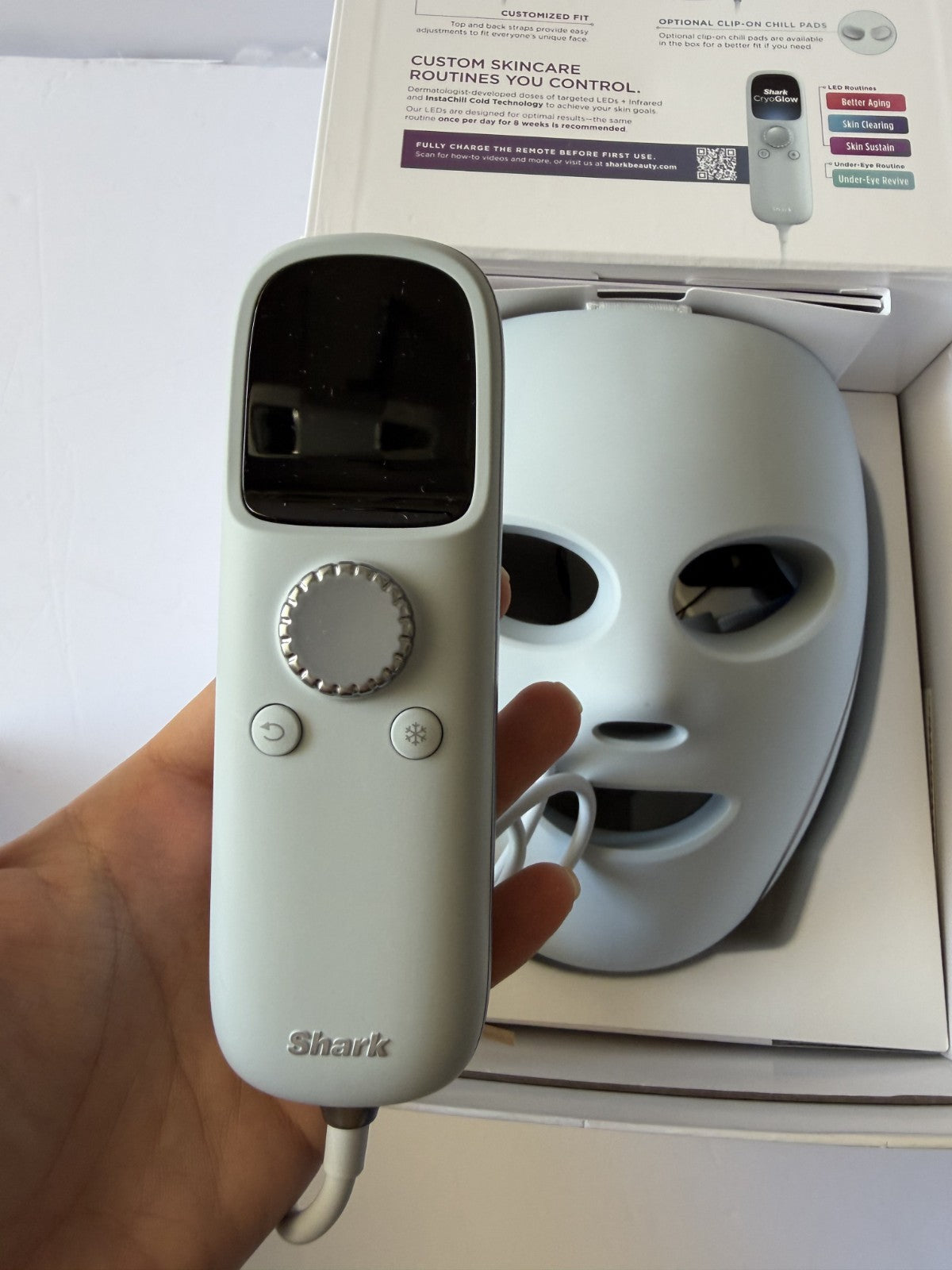 Shark CryoGlow LED Face Mask (FSA/HSA Eligible*) with Under-Eye Cooling