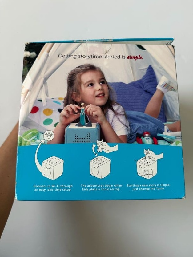 Tonies Original Tonie Box Frozen Sky Blue With Charging Station- Without Elsa