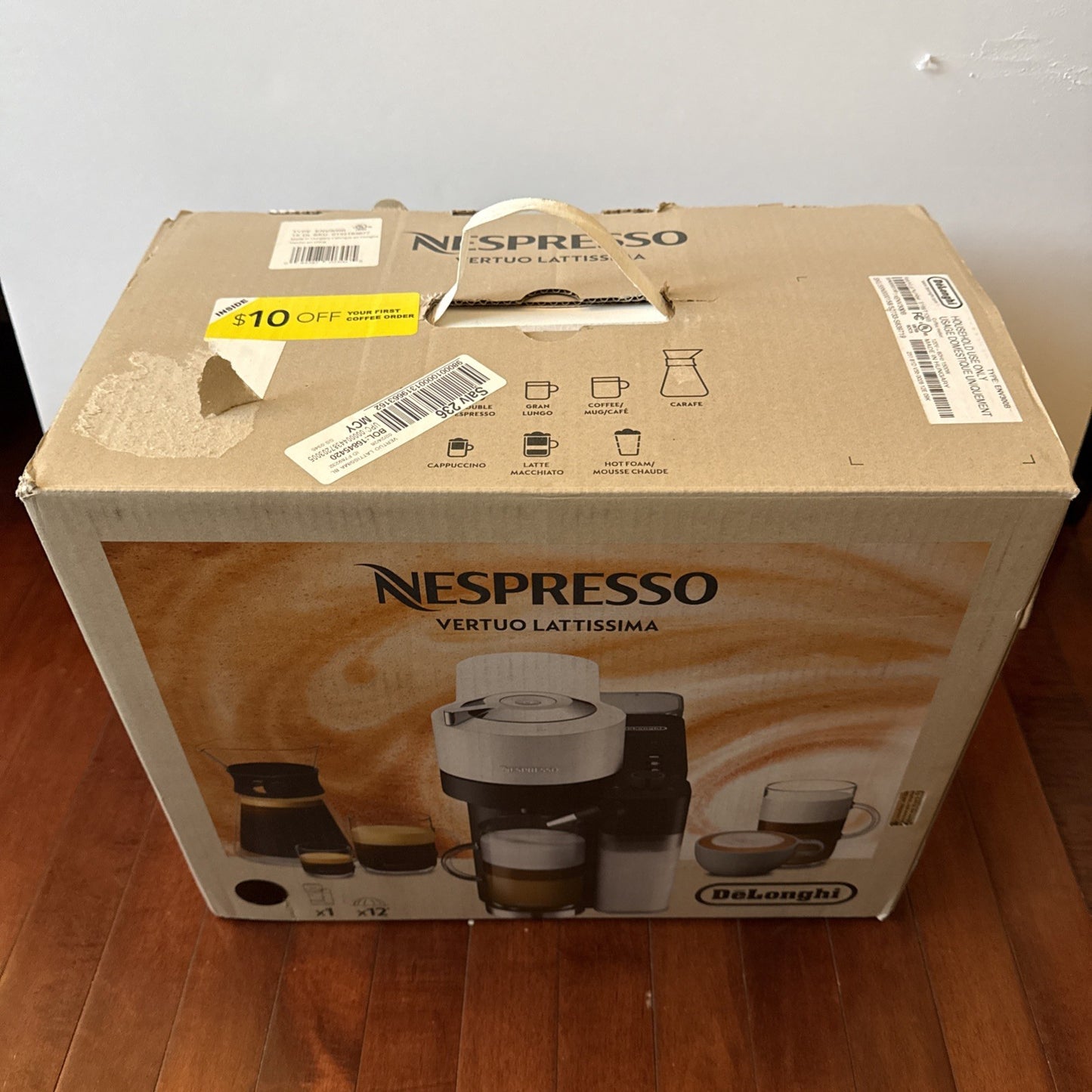Home Coffee Lover Espresso Machine - Nespresso Vertuo Lattissima Black ENV300B