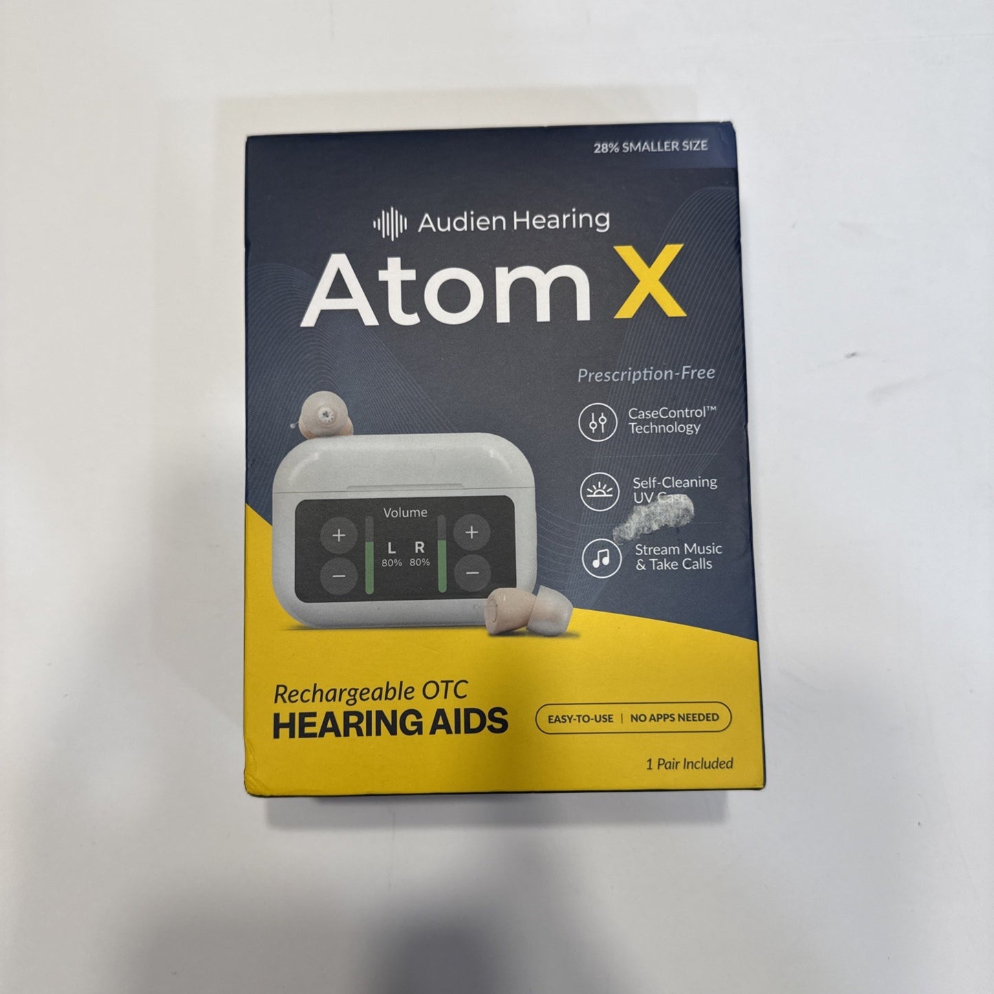 Audien Hearing  ATOM X -Rechargeable OTC Hearing Aids  BLUETOOTH