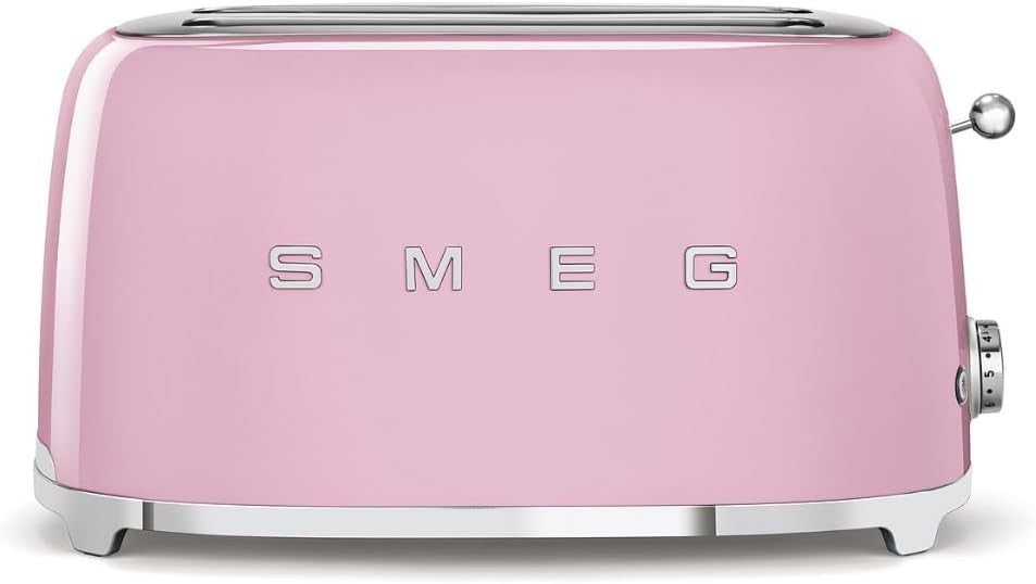 SMEG - TSF02 4-Slice Long Wide-Slot Toaster - PINK (open box)