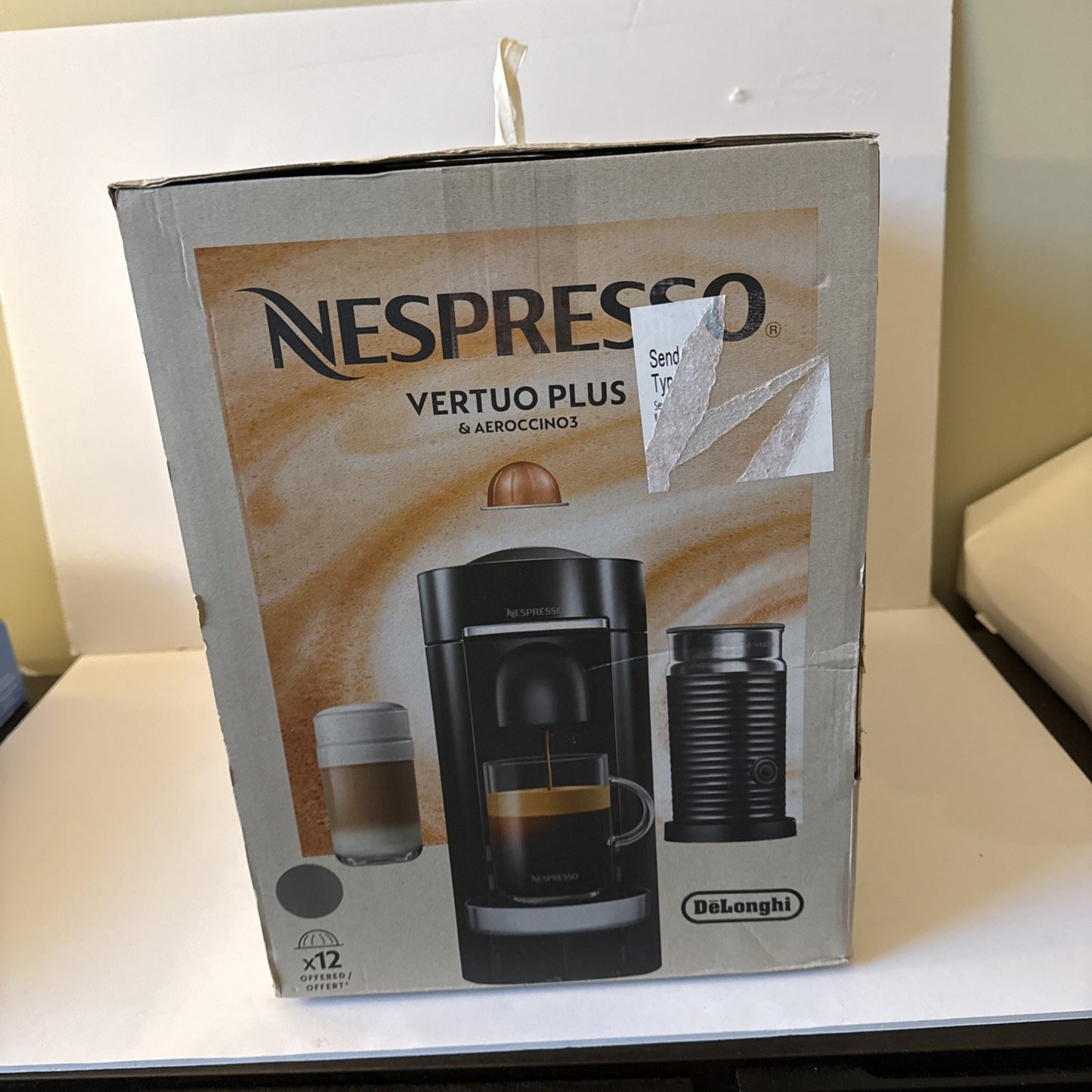Nespresso Vertuo Plus & Aeroccino3 ENV155TAE  w/ Milk Frother DeLonghi Grey New