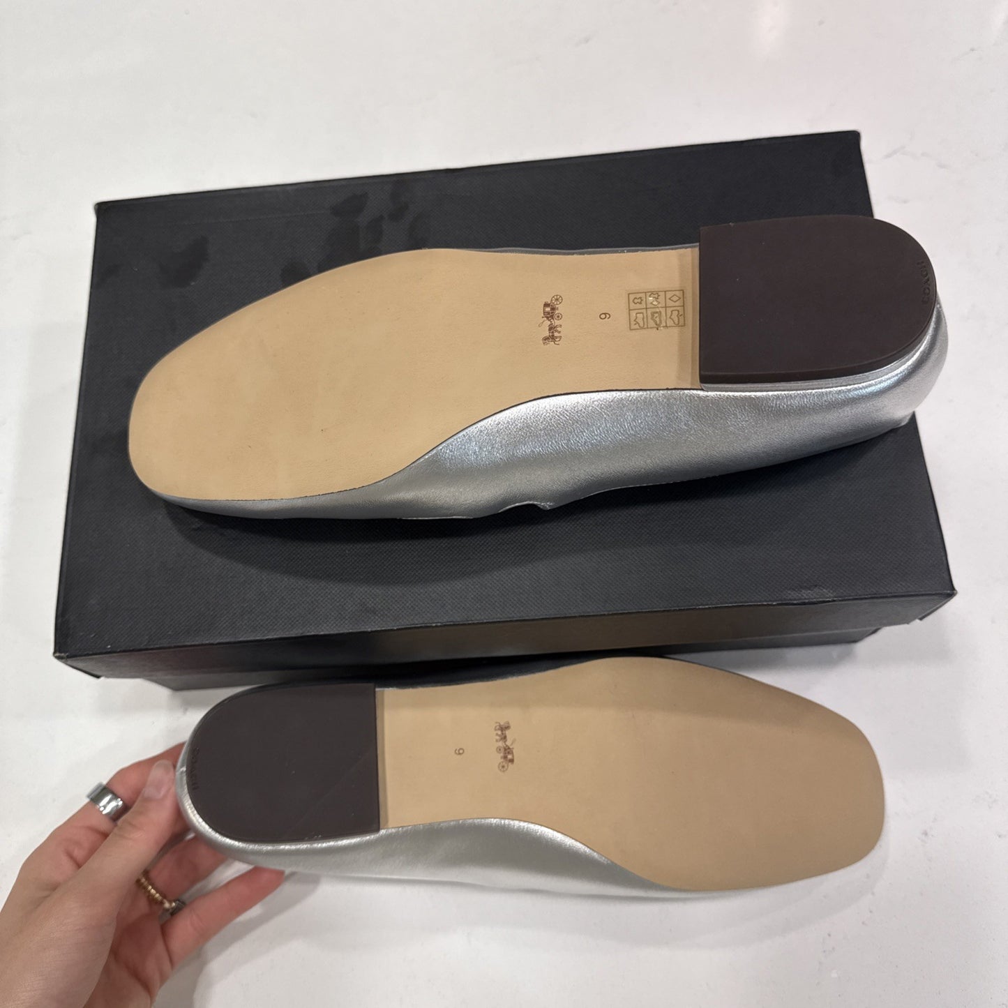 COACH Women's  Shoes Winley Mary Jane metallic leather Size 9 NIB